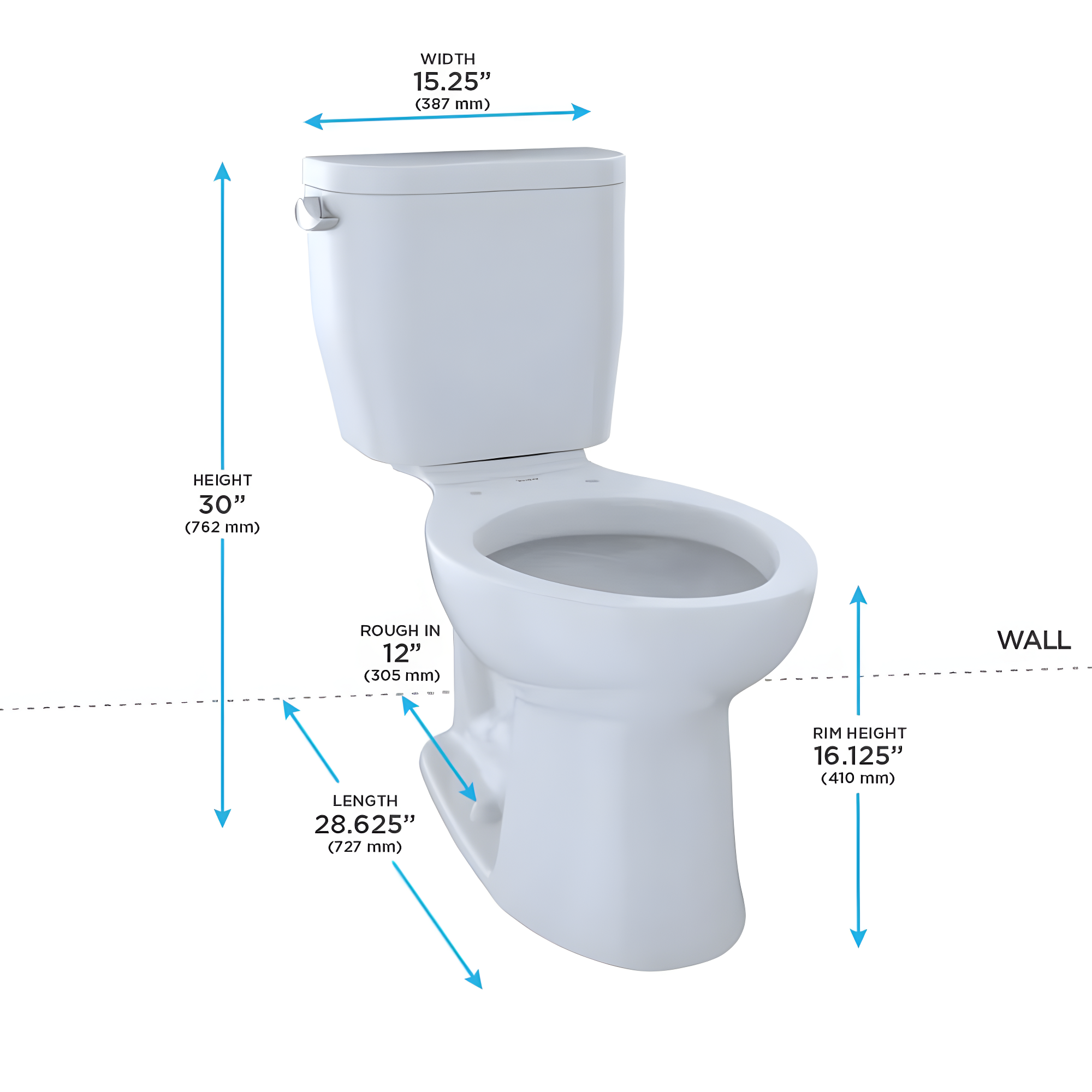 Entrada™ 1.28 GPF (Water Efficient) Elongated Two-Piece Toilet (Seat Not Included)