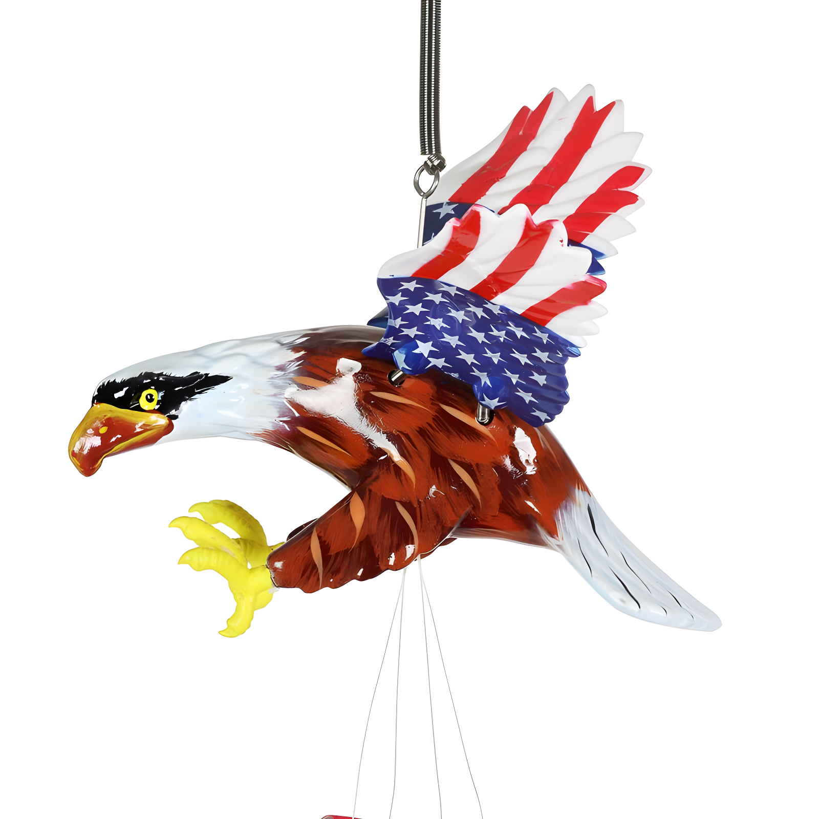 Exhart Exhart WindyWing Patriotic Eagle Wind Chime with American Flag Wings, 8 by 18 Inches