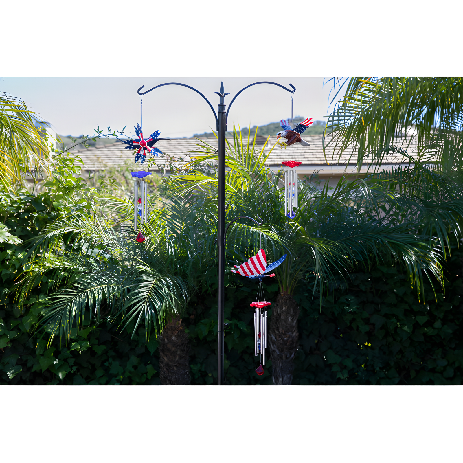 Exhart Exhart WindyWing Patriotic Eagle Wind Chime with American Flag Wings, 8 by 18 Inches