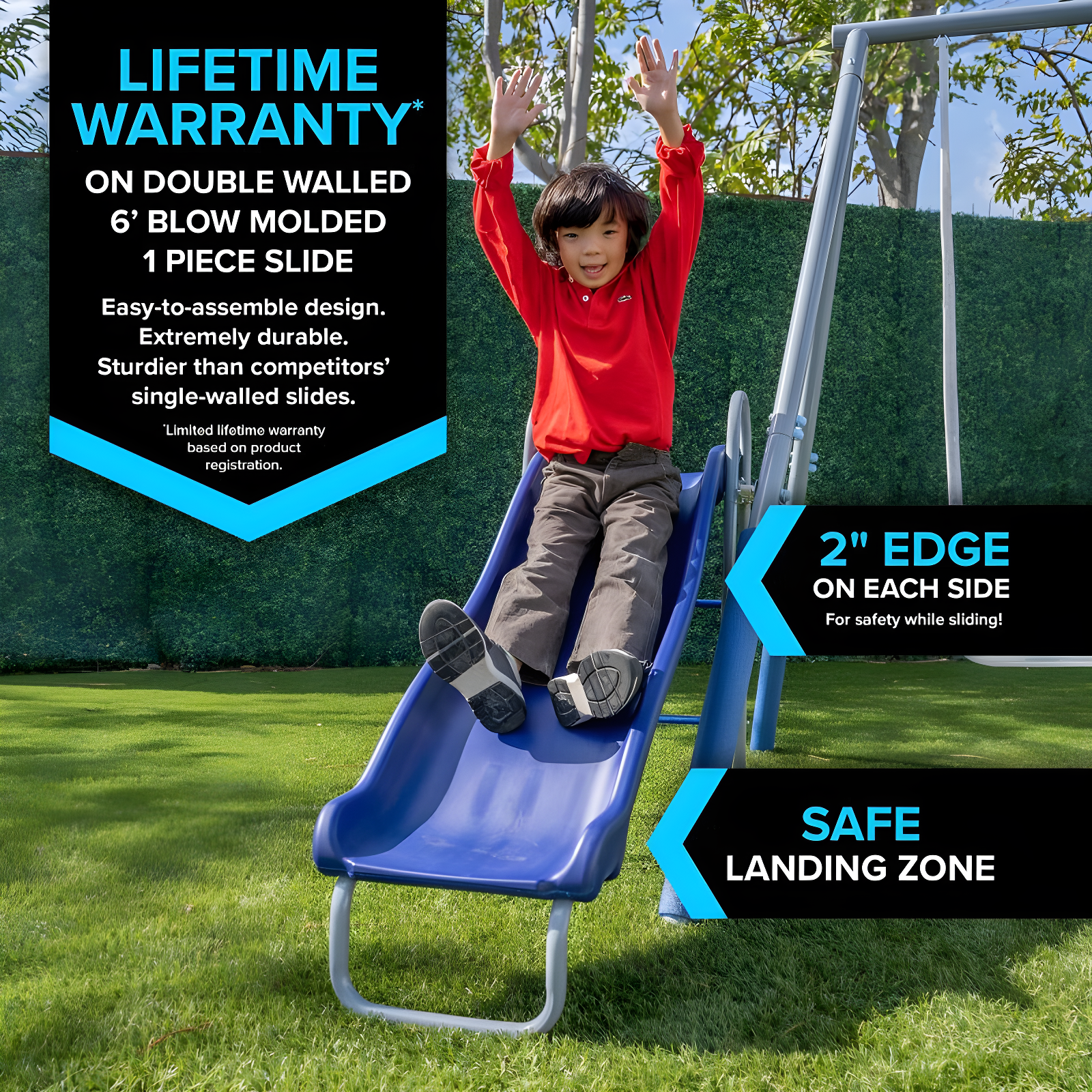 Sportspower Sportspower Shooting Star Metal Swing Set with Lifetime Warranty on 5' Double Wall Slide