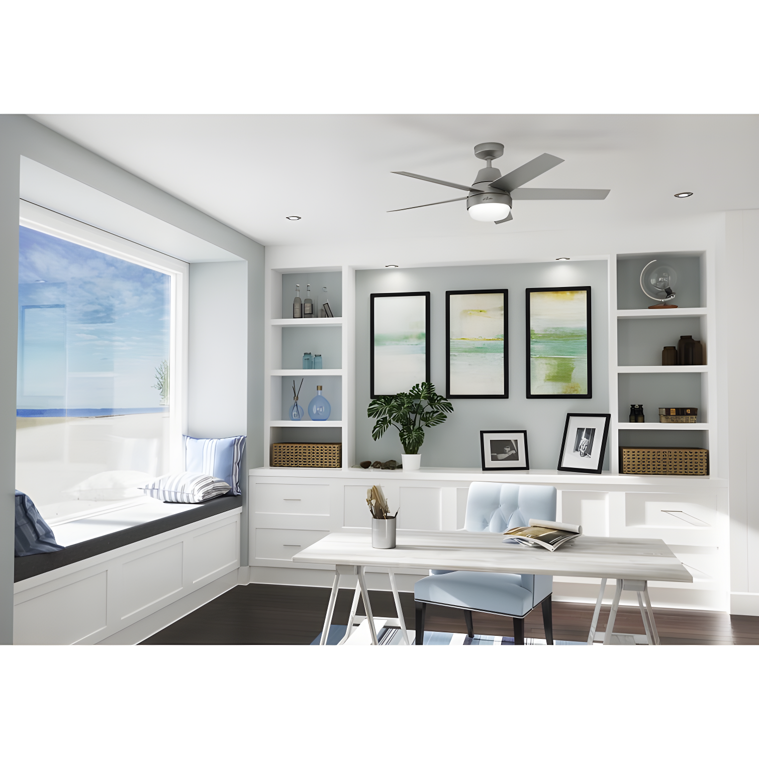 52" Aerodyne 5 - Blade Smart Standard Ceiling Fan with Lights and Remote