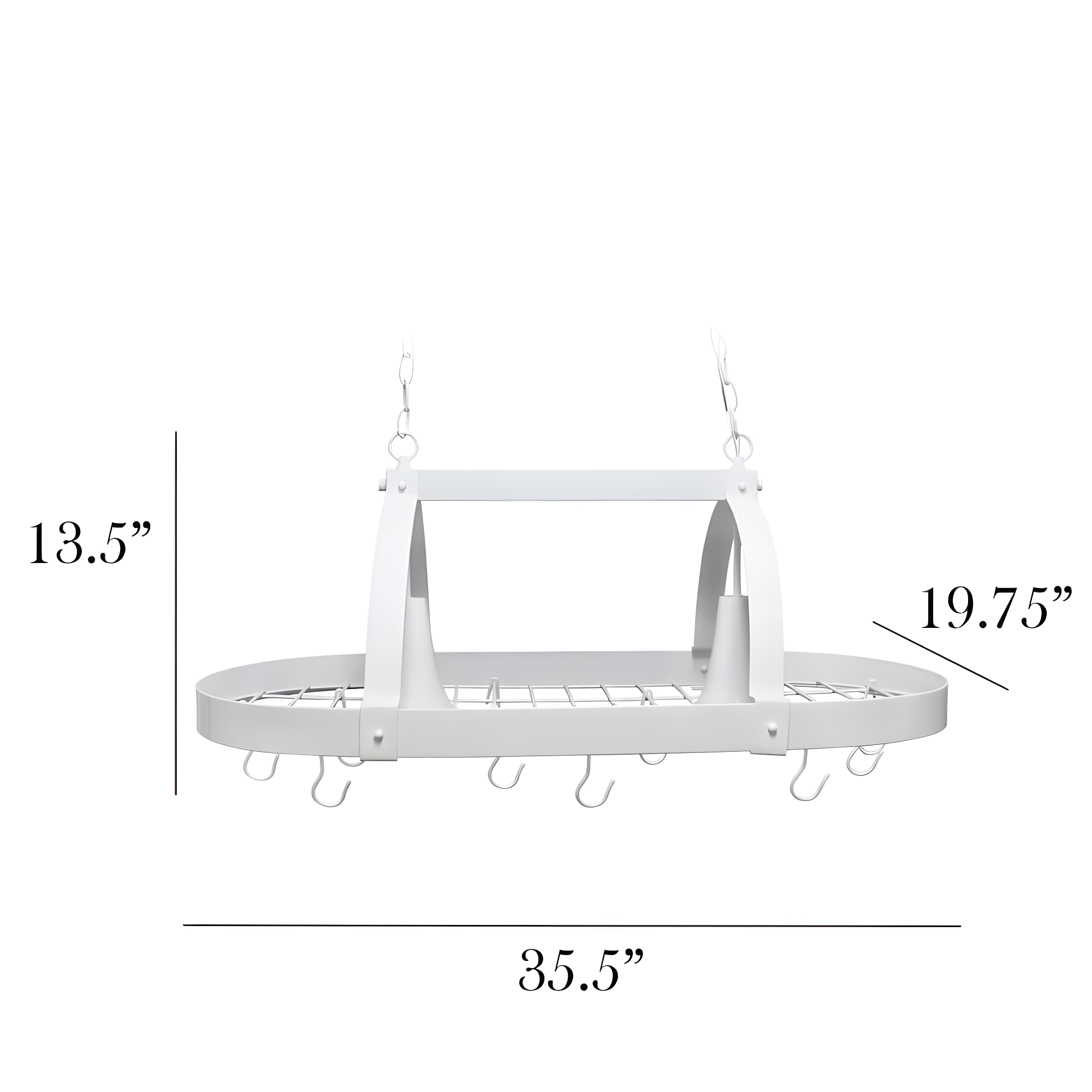 Elegant Designs 2-Light Kitchen Pot Rack with Downlights White