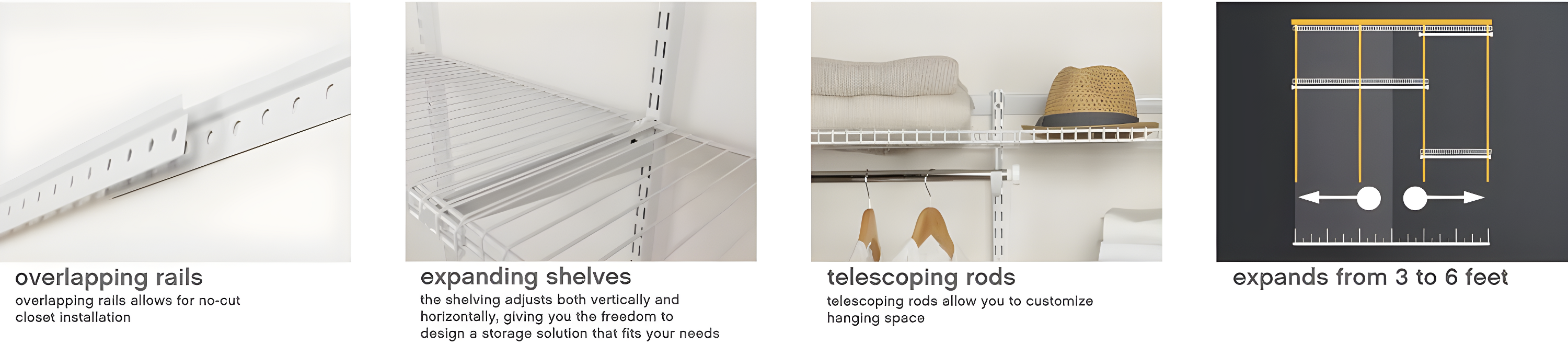 Rubbermaid FastTrack 6 to 10 Ft Wide White Wire Closet Configuration Storage Kit