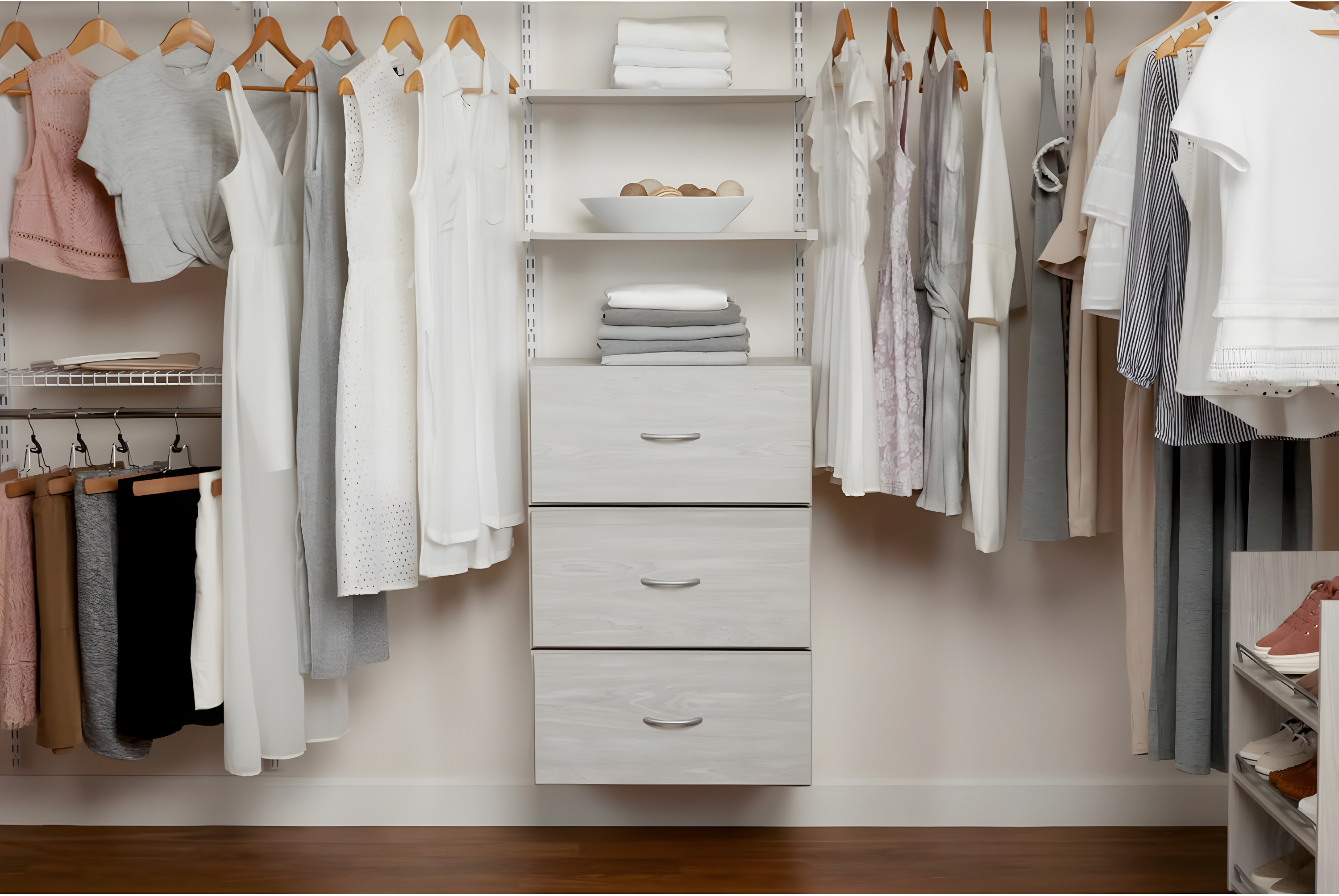 Rubbermaid FastTrack 6 to 10 Ft Wide White Wire Closet Configuration Storage Kit