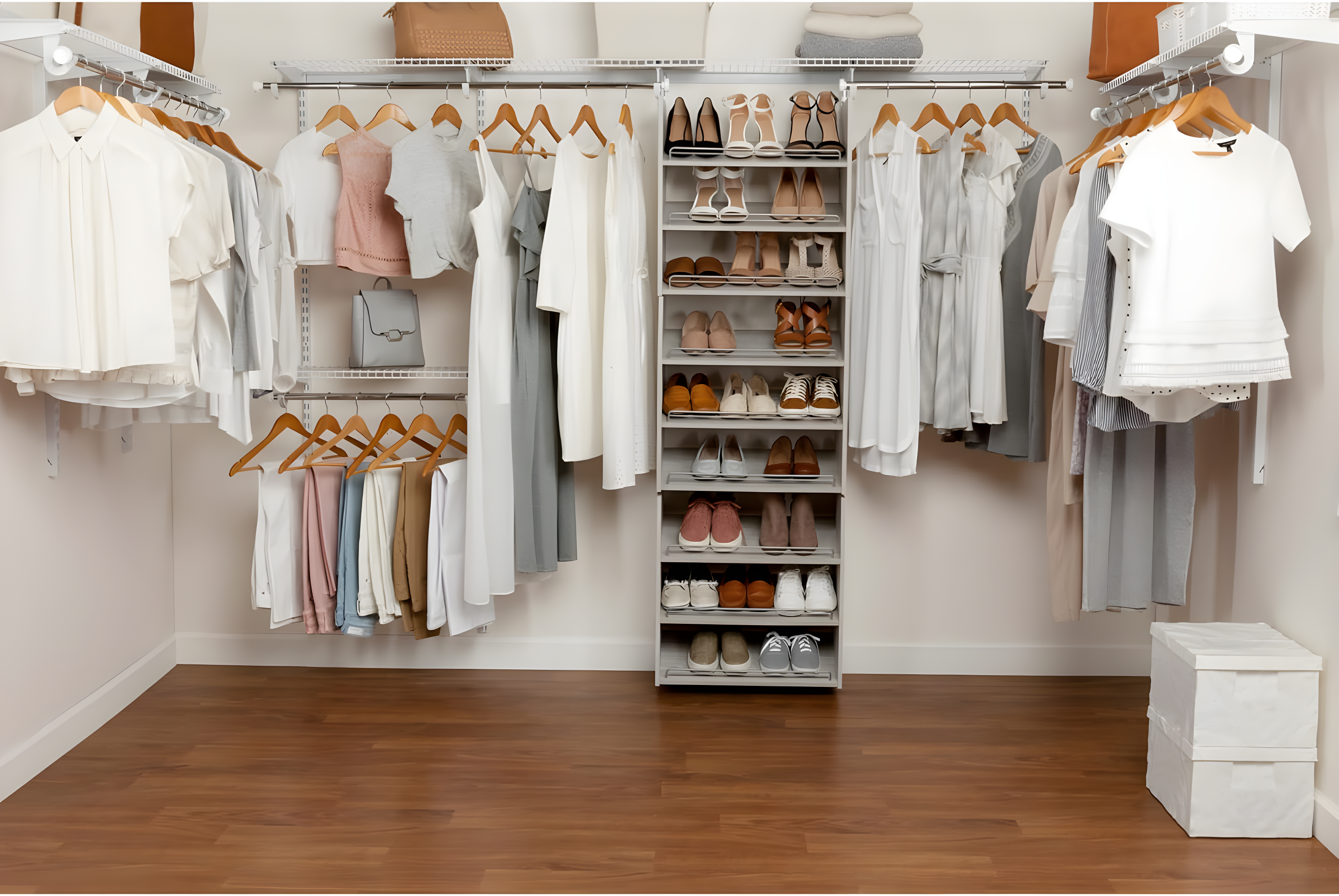 Rubbermaid FastTrack 6 to 10 Ft Wide White Wire Closet Configuration Storage Kit