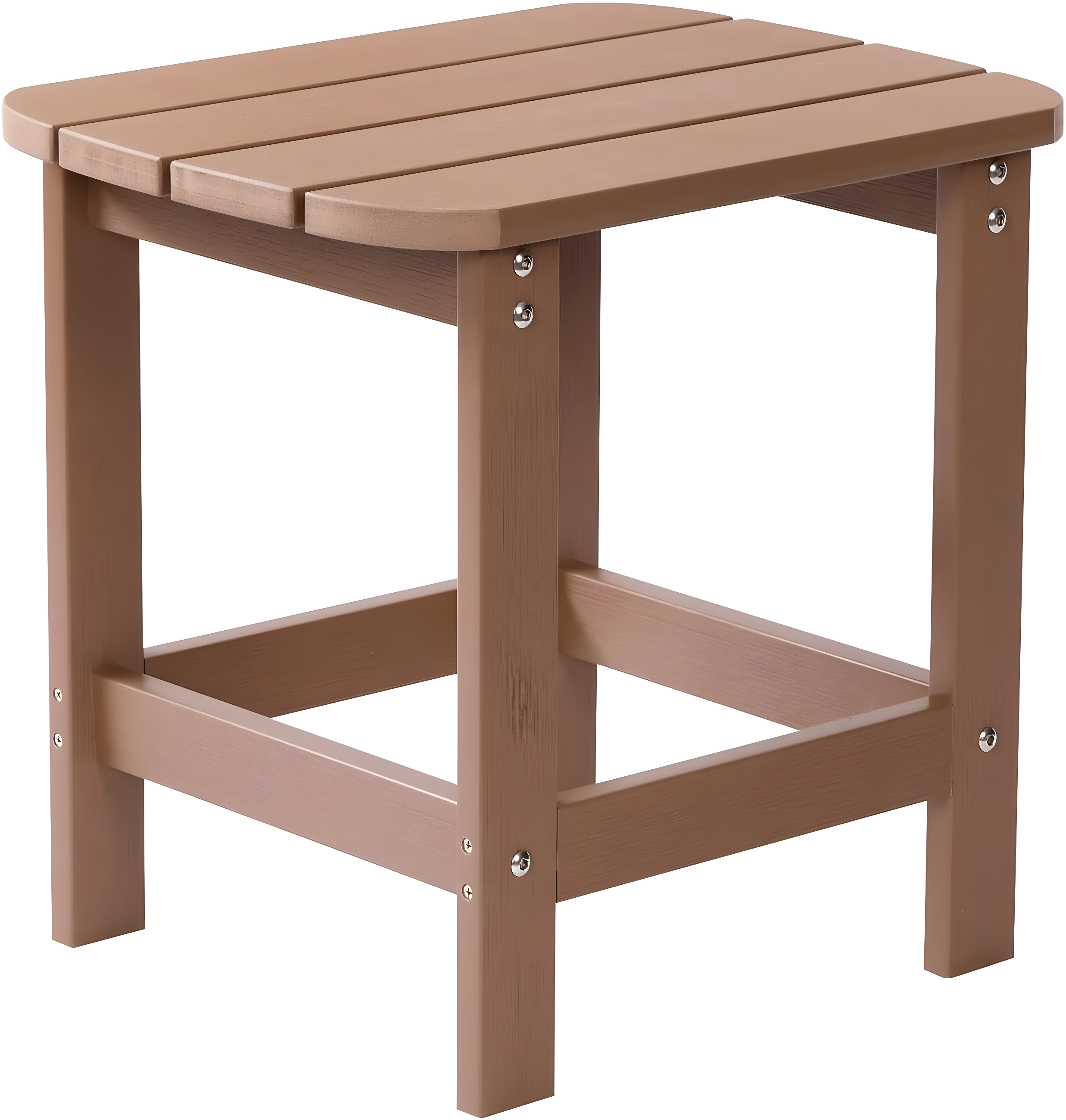 Flash Furniture Charlestown All-Weather Poly Resin Wood Adirondack Side Table in Natural Cedar