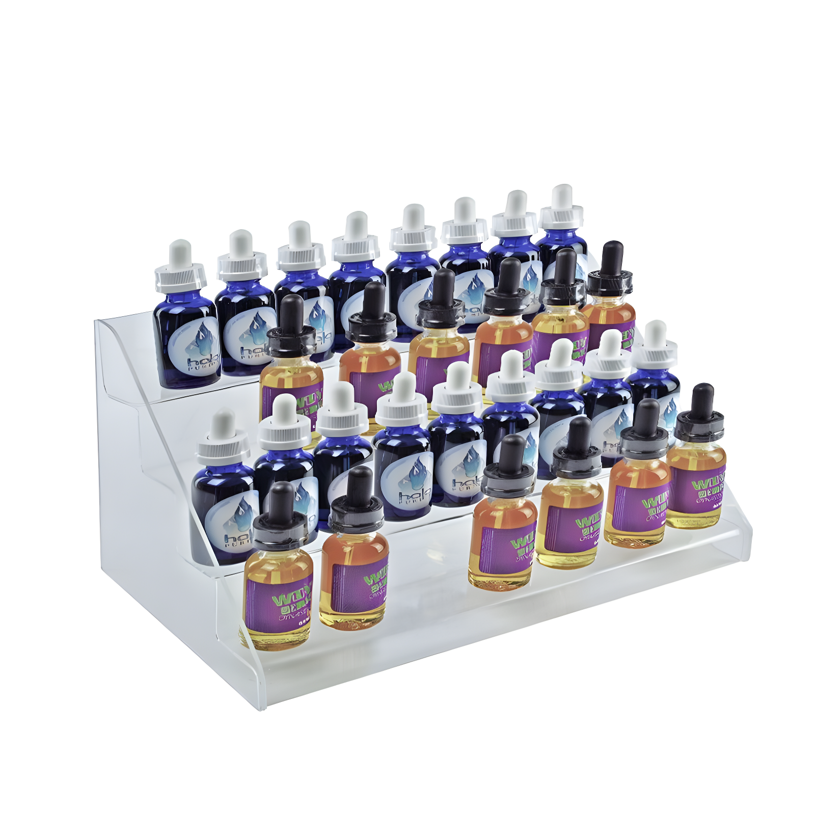 Four-Tier Shelf Counter Step Display, 16" wide