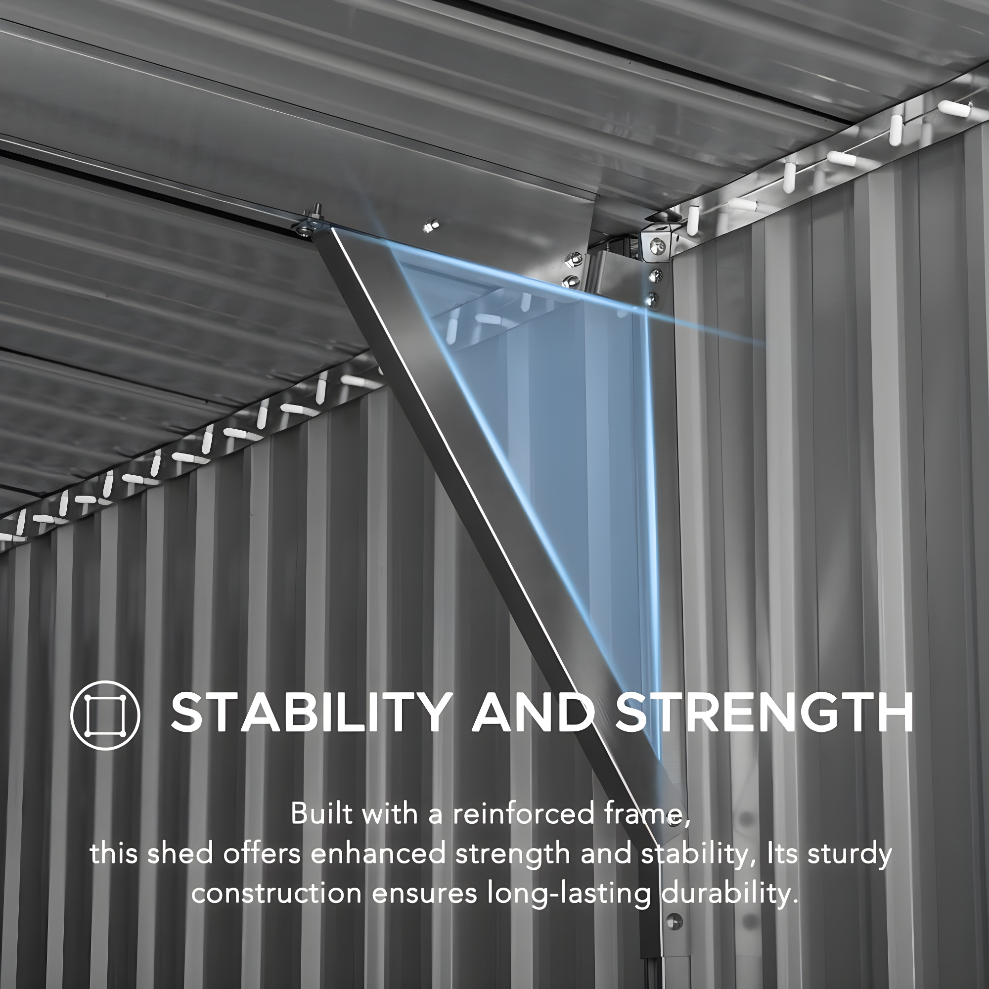 Sunjoy Sunjoy Outdoor Storage Shed 10 x 20 ft. Carport, Patio Metal Utility Large Storage Shed Garage with 2 Doors and 4 Vents, for Car, Truck, Bike, Garbage Can, Tool, Lawnmower