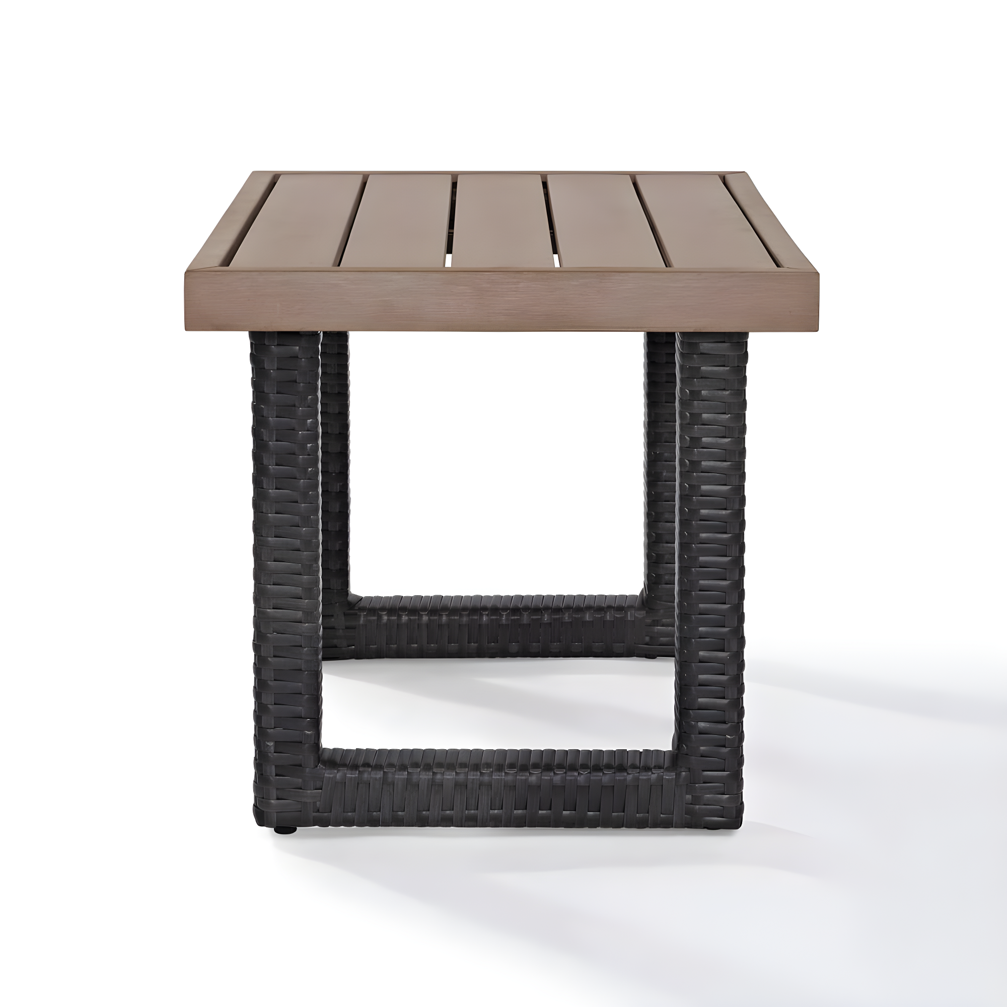 Beaufort Side Table - Crosley: Modern Wicker & Resin, UV-Resistant Patio Furniture