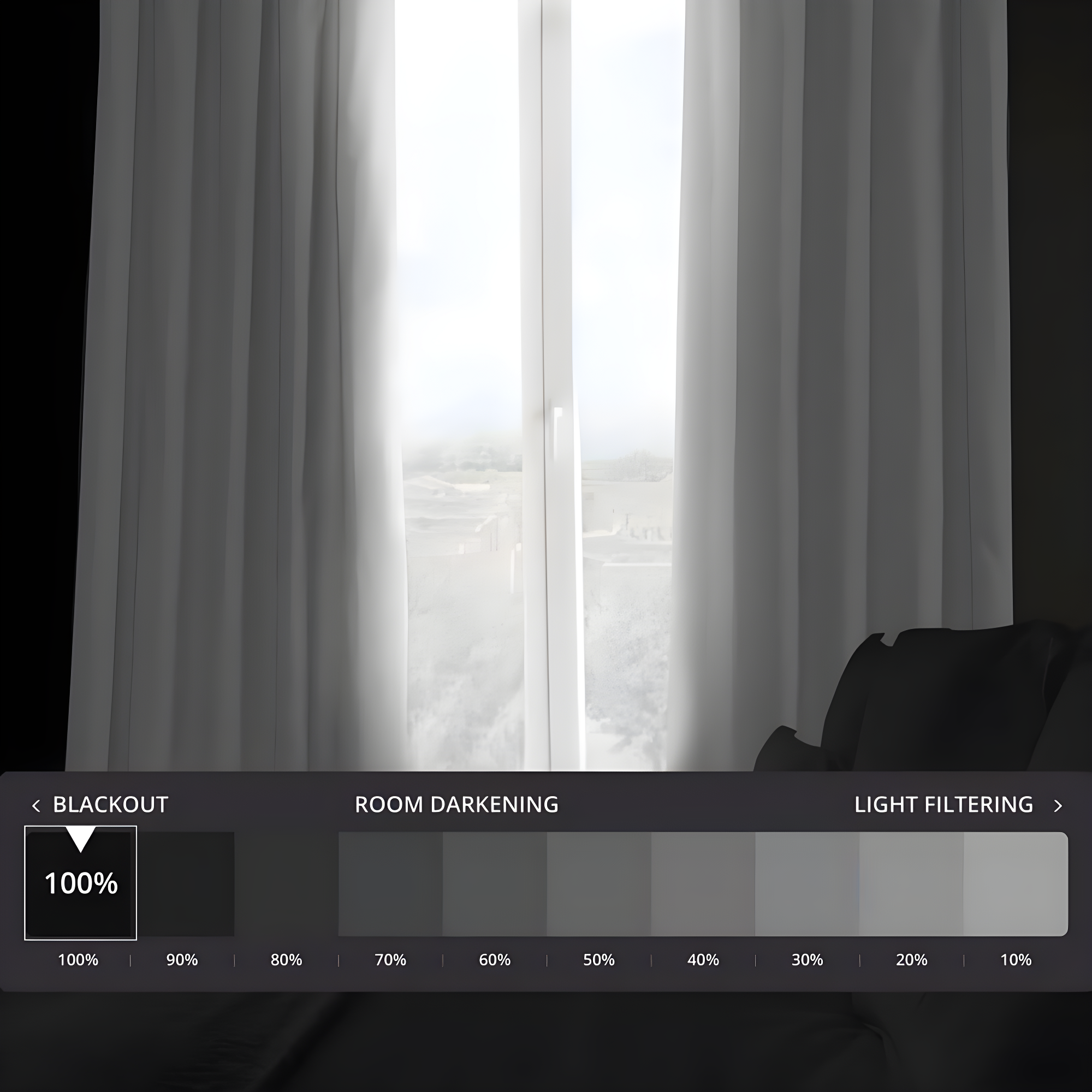 Whisper White Solid Cotton Blackout Curtain (1 Panel), Whisper White, 50W X 108L