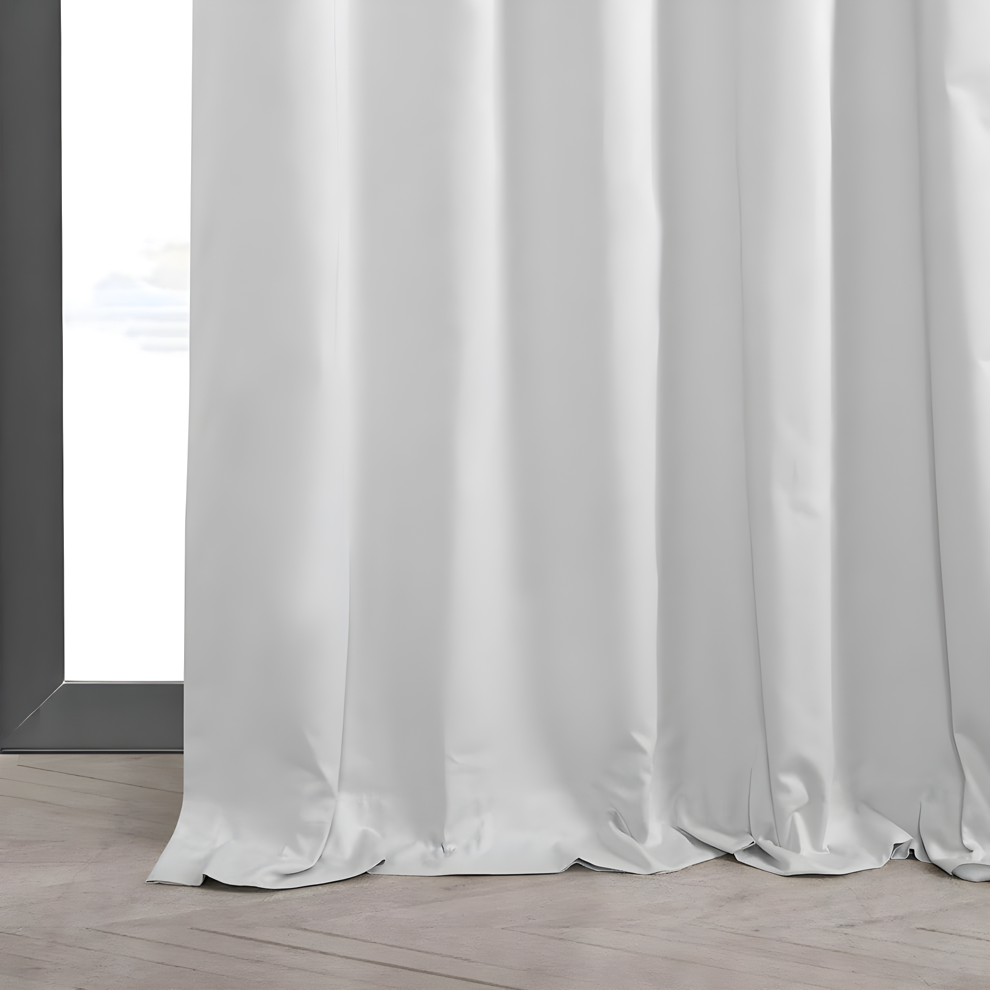 Whisper White Solid Cotton Blackout Curtain (1 Panel), Whisper White, 50W X 108L