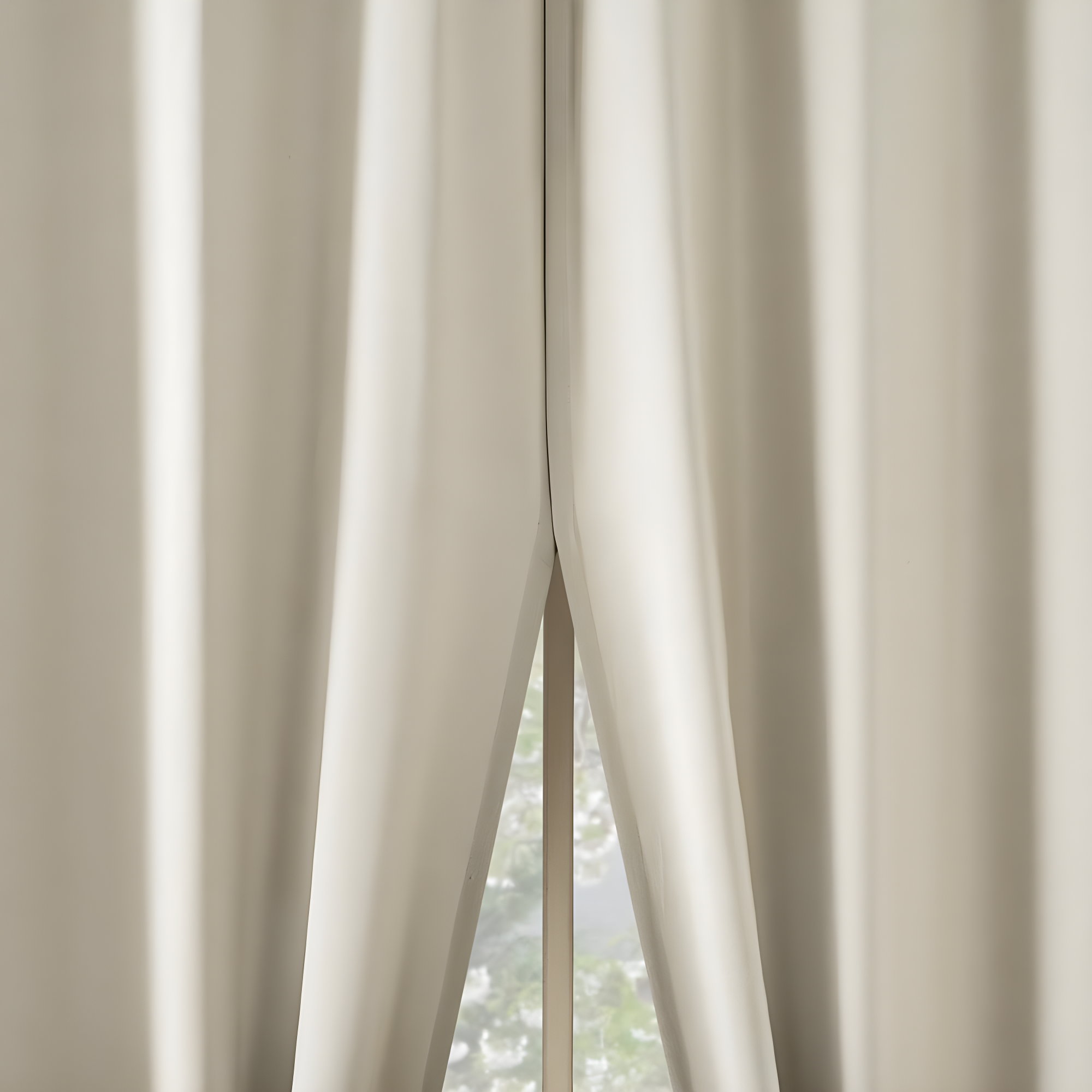 2pc 54"x63" No. 918 Room Darkening Brandon Magnetic Closure Grommet Curtain Panel Pair Cream: Energy Efficient, Noise Reduction
