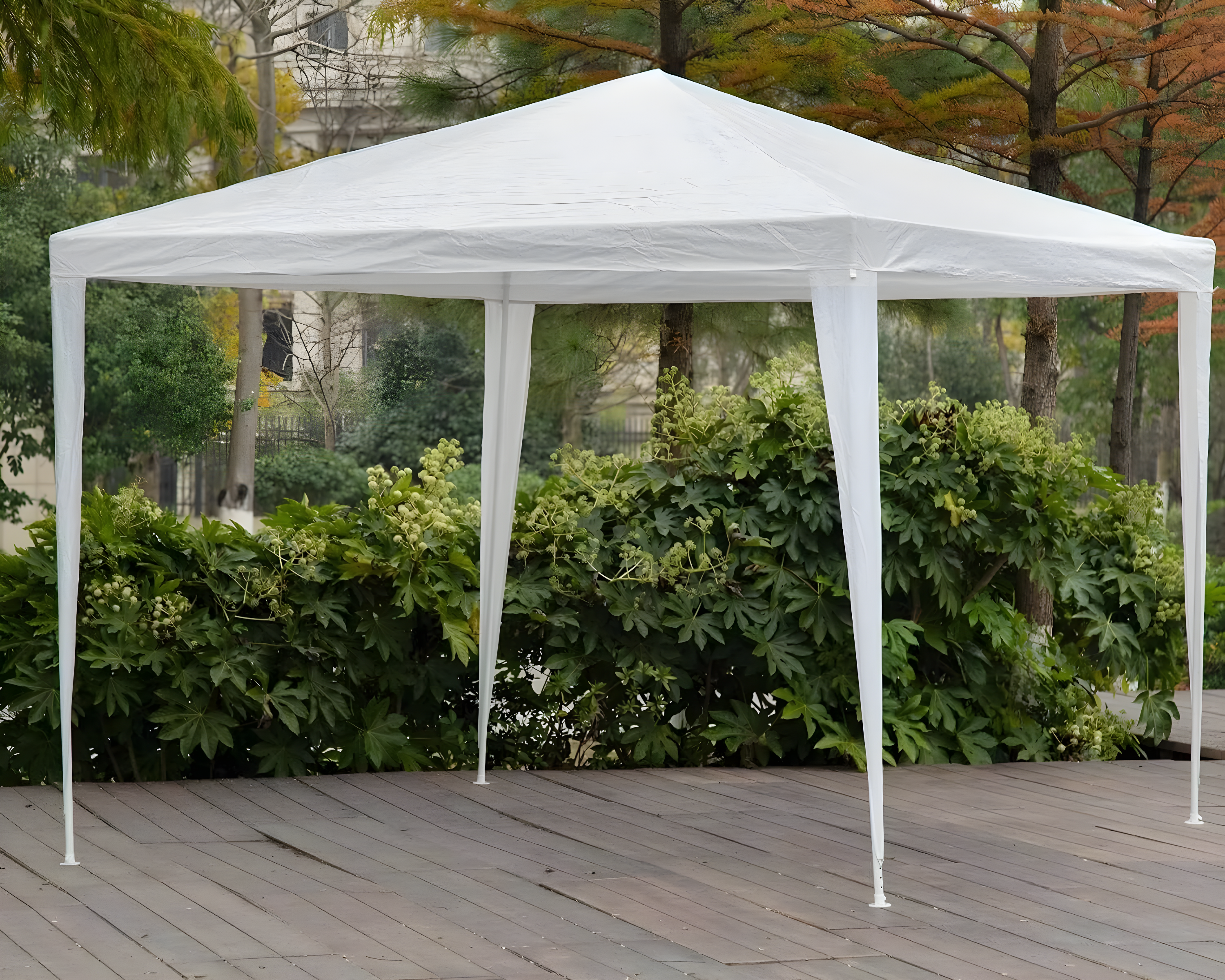 XF XINFENG 10'x10' Outdoor Wedding Party Canopy Tent, Camping Shelter Waterproof Outdoor Party Tent White Patio Gazebo Canopy Tents for BBQ Pavilion Canopy Cater Events