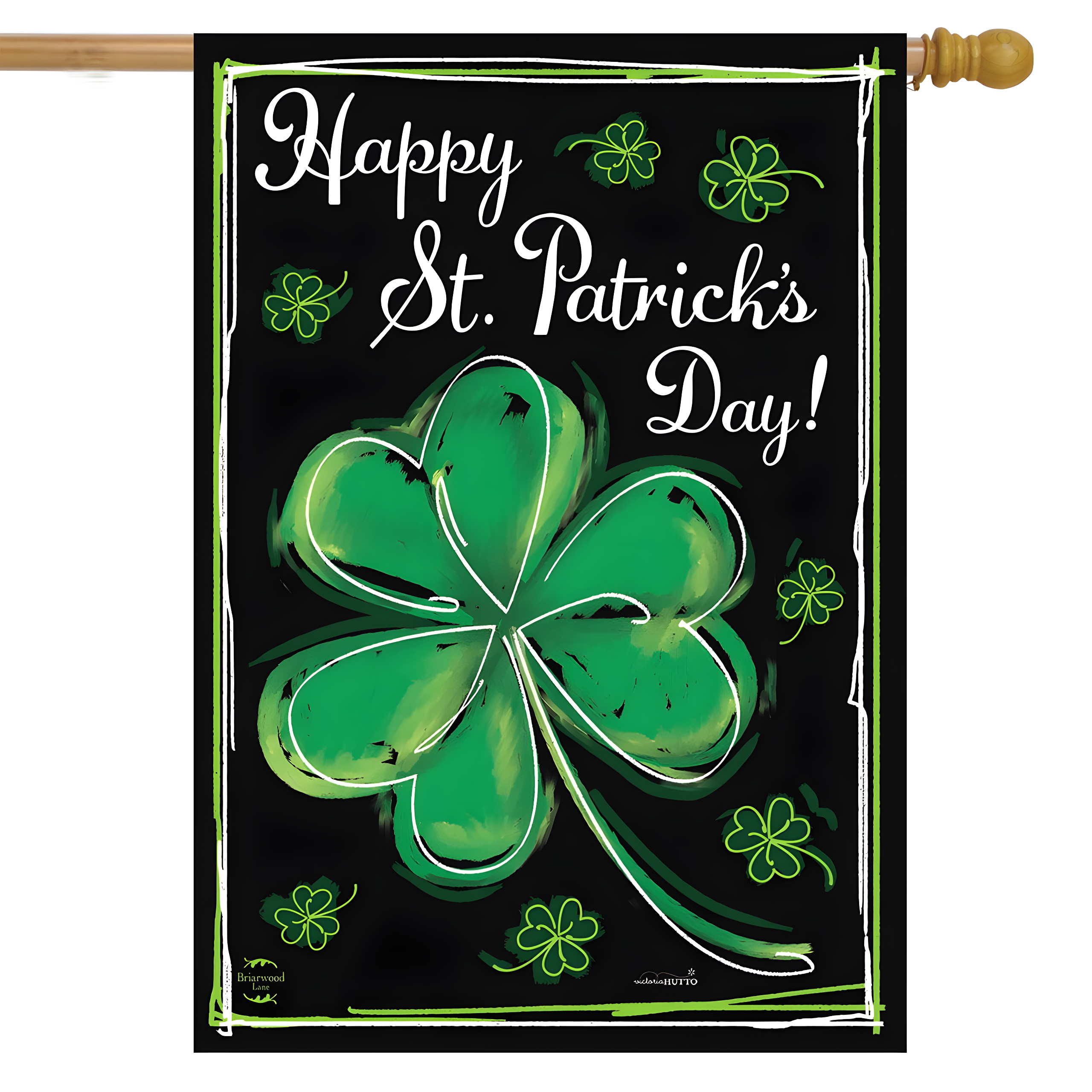 Briarwood Lane Shamrock St. Patrick's Day House Flag Clovers 28"
