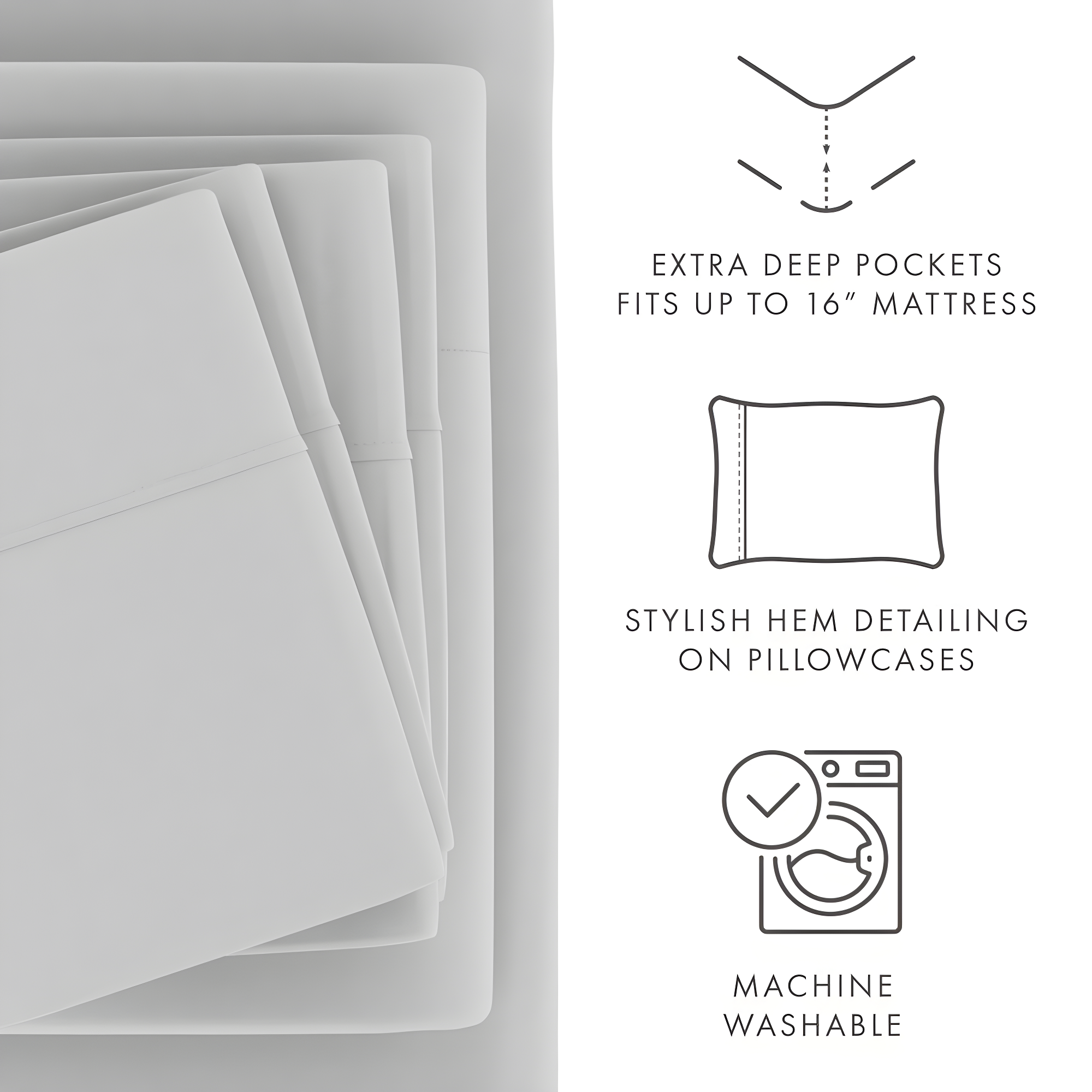 Light Gray Twin XL Ultra Soft 4-Piece Microfiber Sheet Set