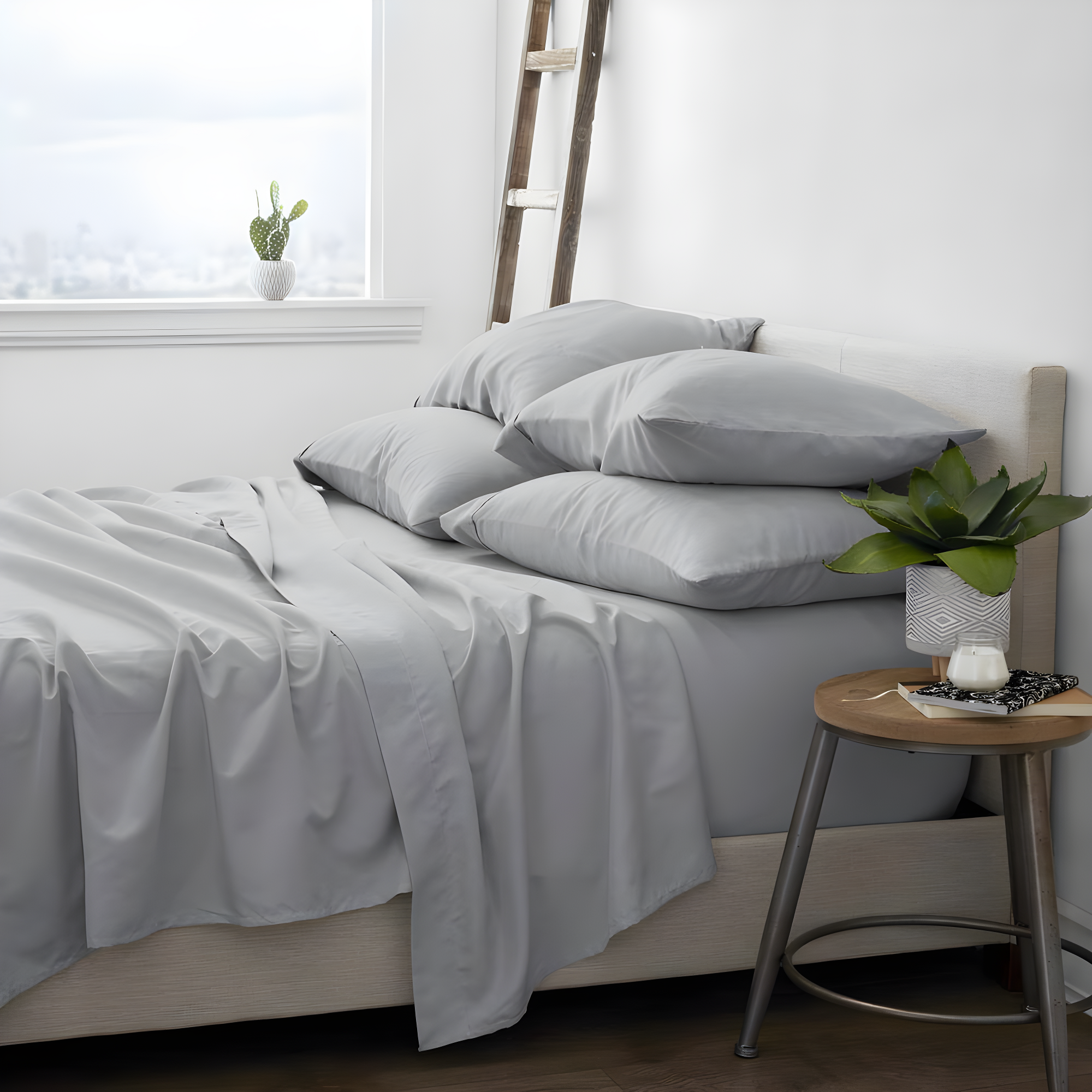 Light Gray Twin XL Ultra Soft 4-Piece Microfiber Sheet Set