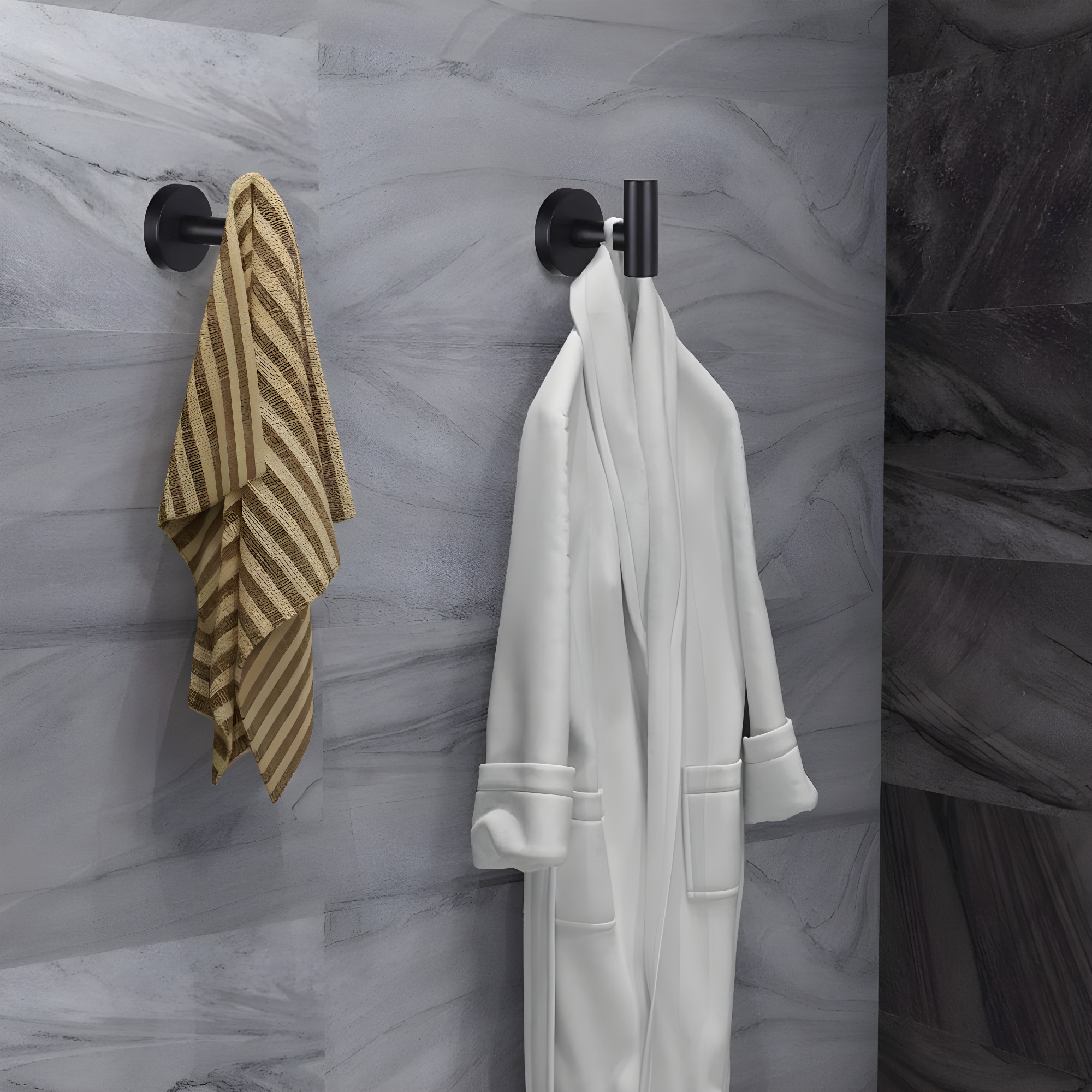 Bathroom Stainless Steel Towel Hooks Wall Mounted 4-Pack