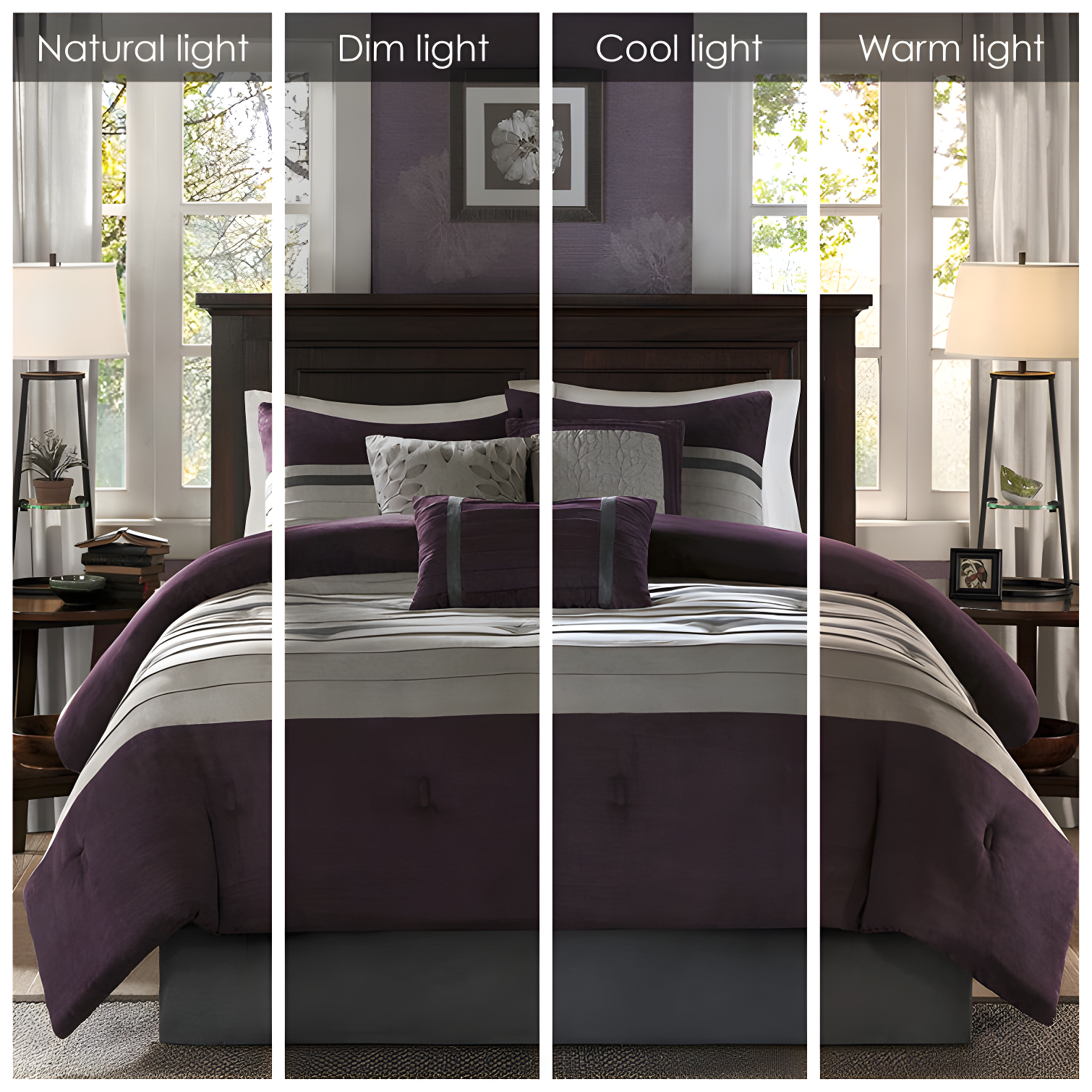 Palmer 7 PC Pieced Faux Suede Comforter Set