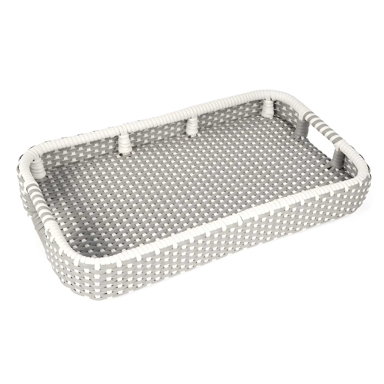 Butler Selena Grey & White Rattan Bar Cart