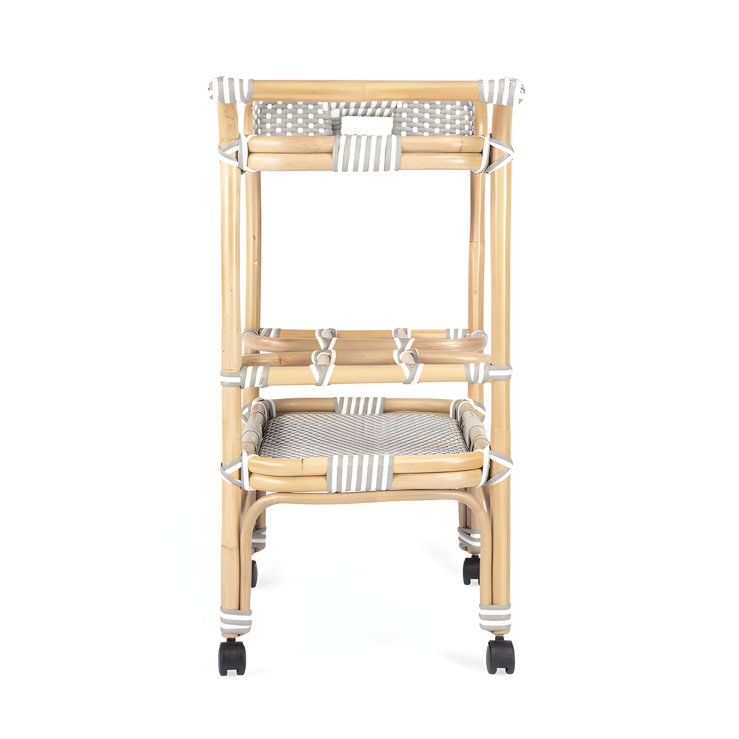 Butler Selena Grey & White Rattan Bar Cart