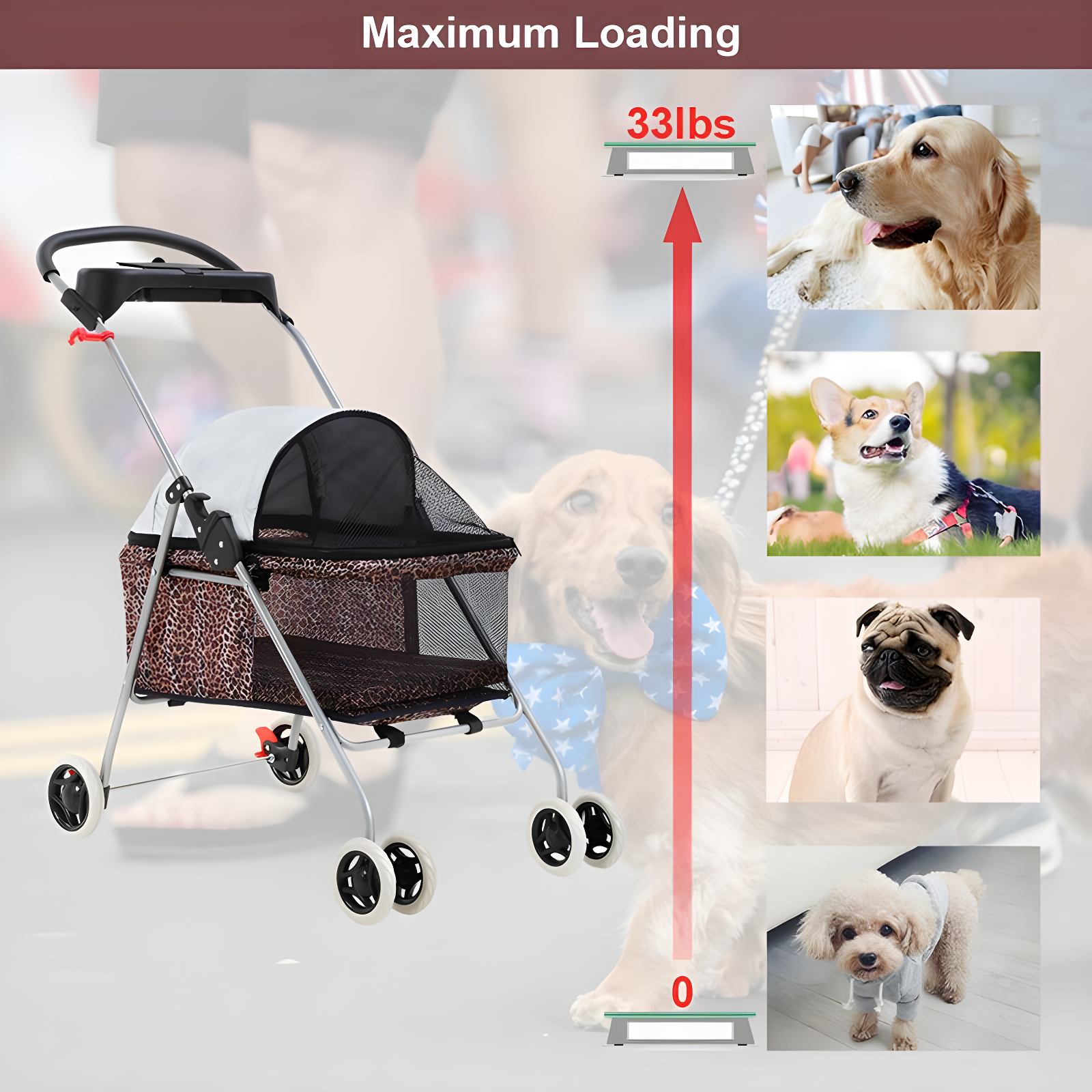 Foldable Pet Jogger Stroller