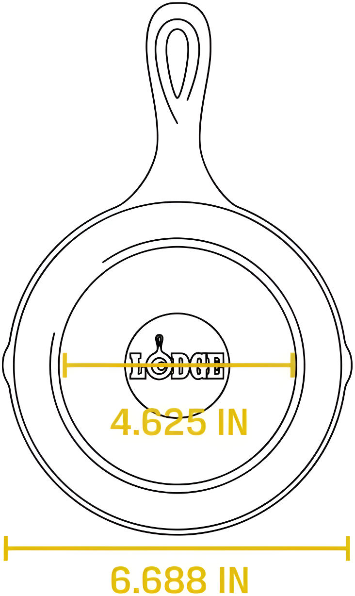 Lodge 6.5" Cast Iron Skillet: Oven & Broiler-Safe, Hand Wash, Gas & Induction Compatible, Black, 1.94 lbs