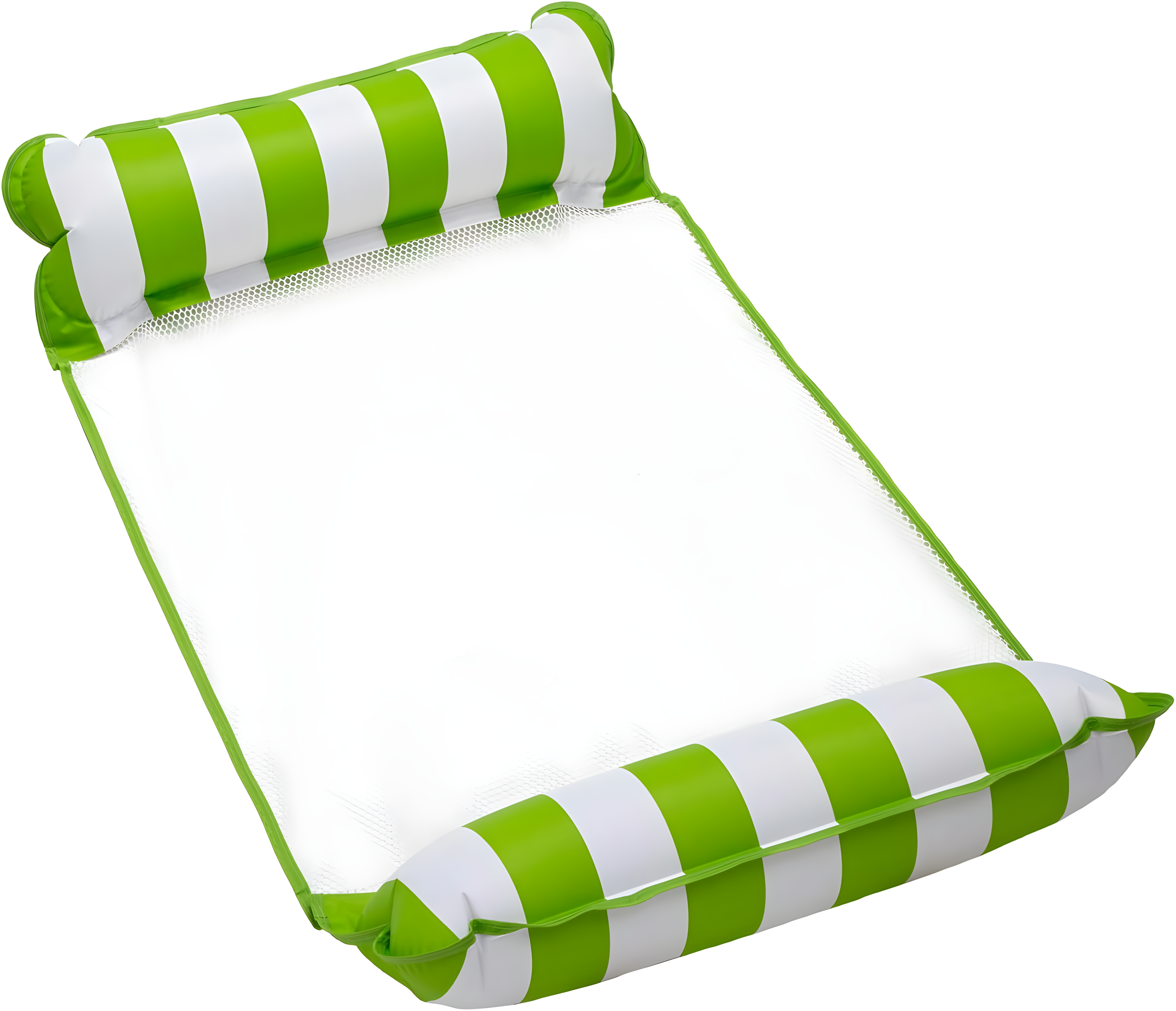 Aqua Leisure Monterey Water Inflatable 4-in-1 Versatile Design Pool Hammock Floating Lounger Chair, Lime Green and White Stripes