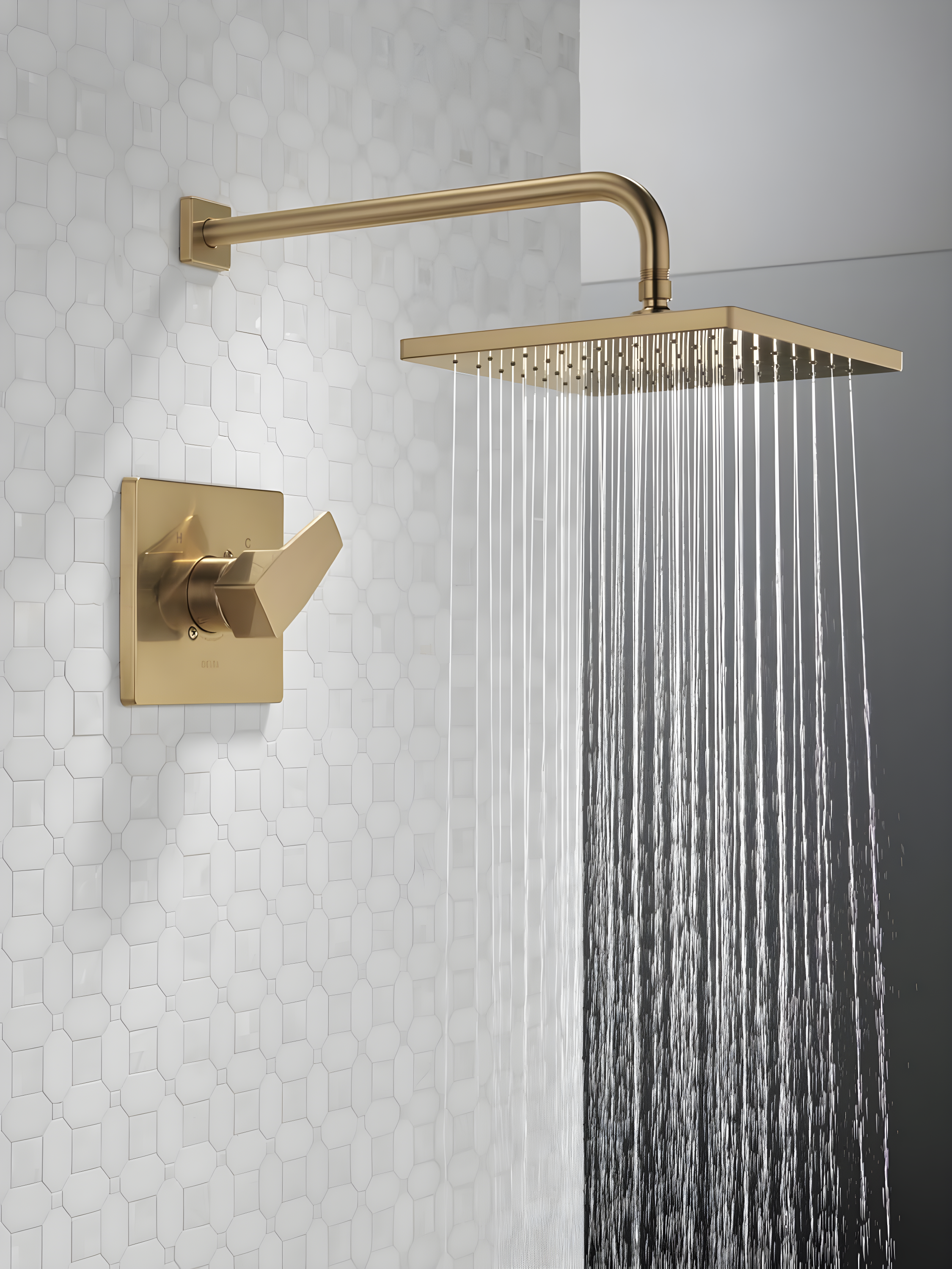 Modern Raincan Square Single-Function Shower Faucet Set, Valve Trim Kit, Rainfall Shower Head