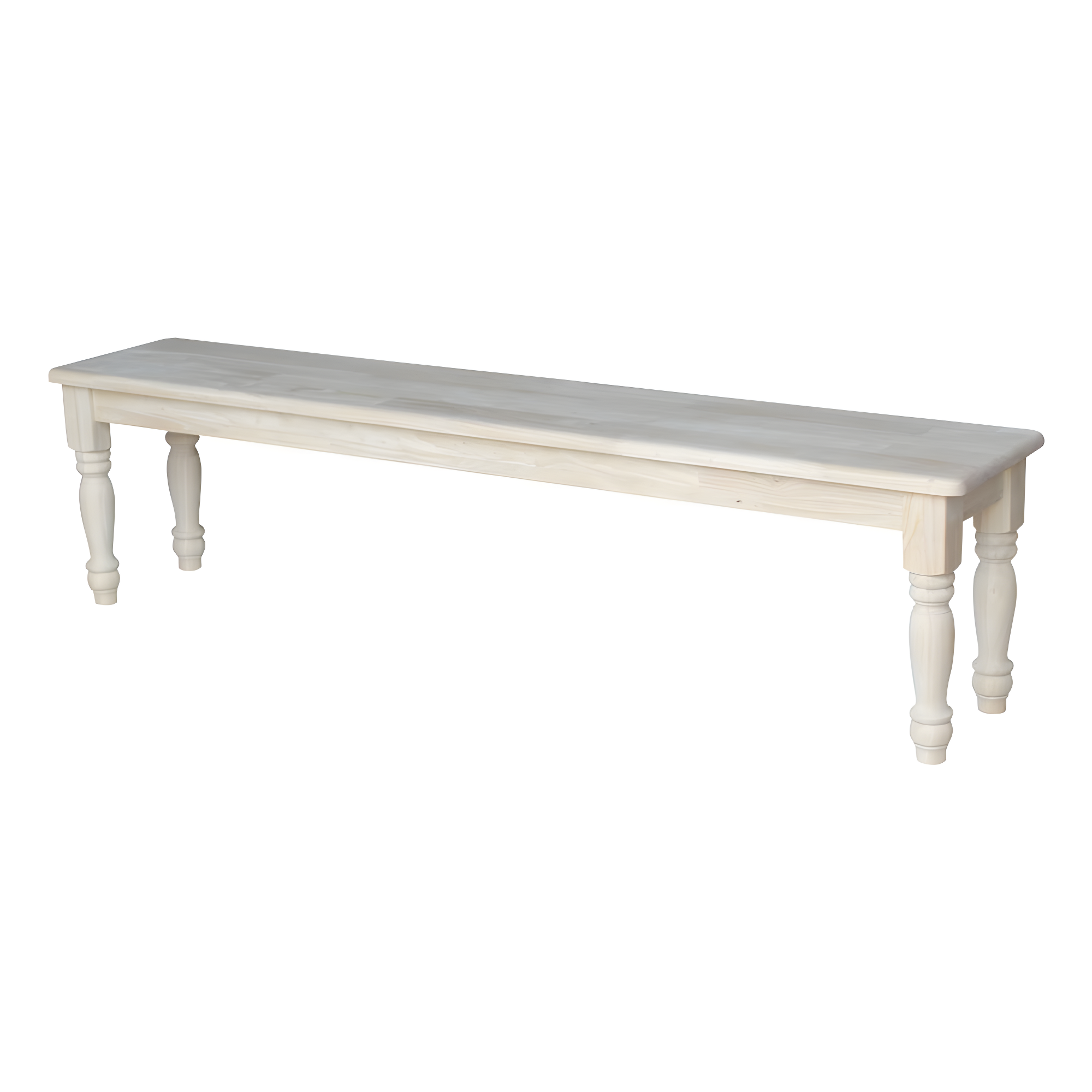 Farmhouse Bench - Unfinished - International Concepts: Hardwood Rectangular Seat for Dining & Bedroom, Seats 2