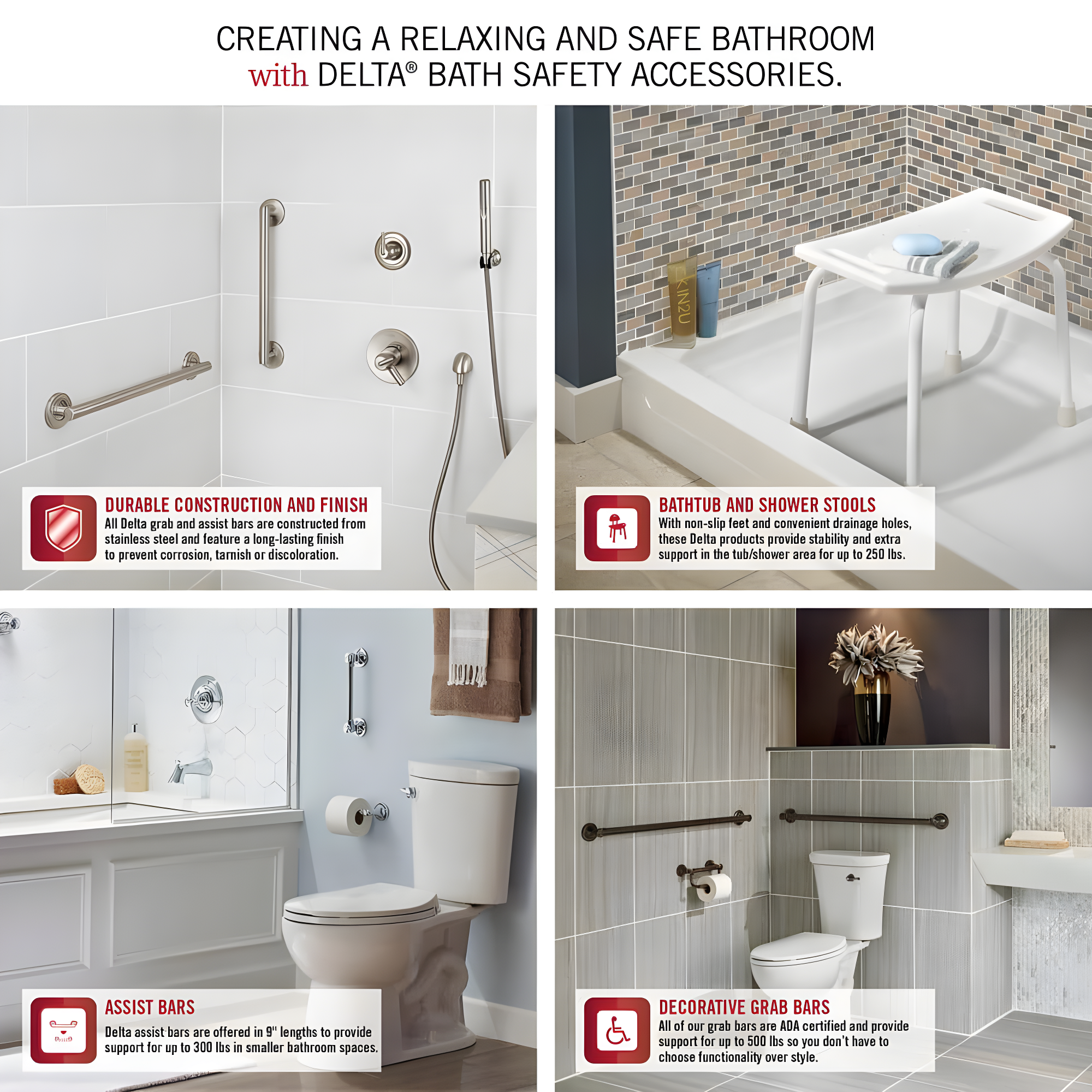 Bath Safety 18" Grab Bar