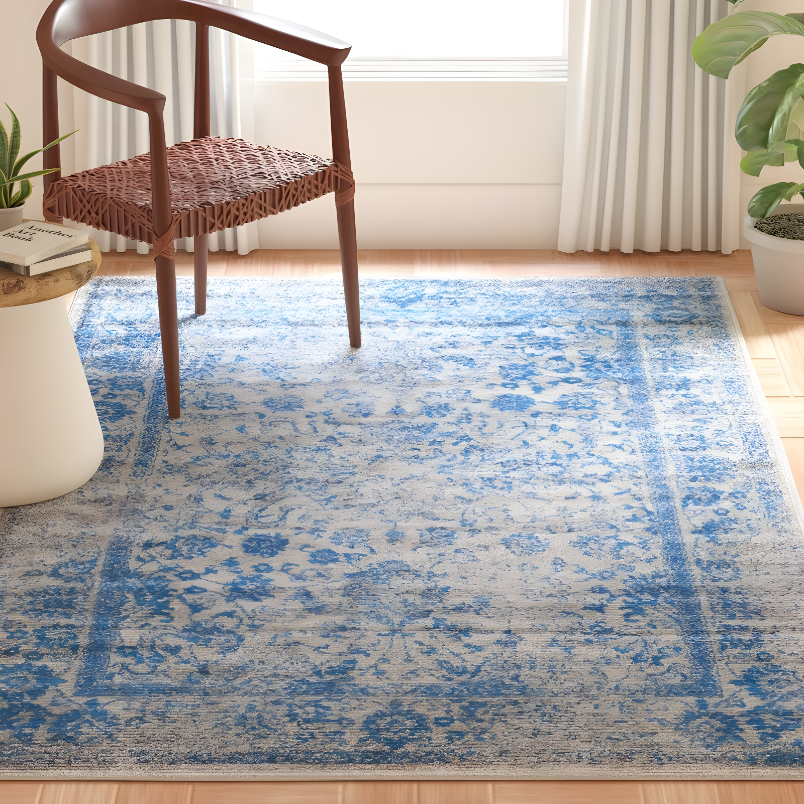 Adirondack ADR109 Machine Made Indoor Area Rug - Grey/Blue - 4'x6' - Safavieh