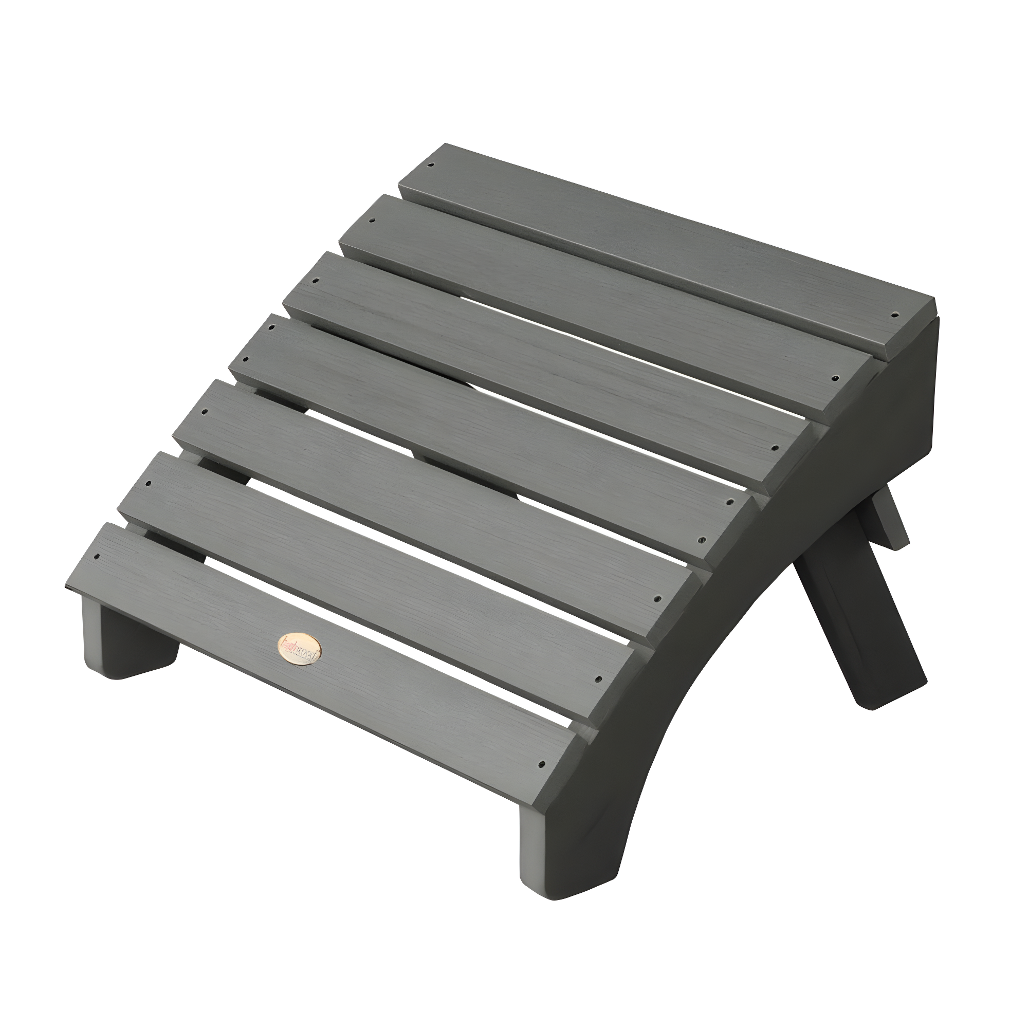 Folding Adirondack Patio Ottoman Coastal Teak Gray - highwood: All-Weather, Water-Resistant, No Assembly Required