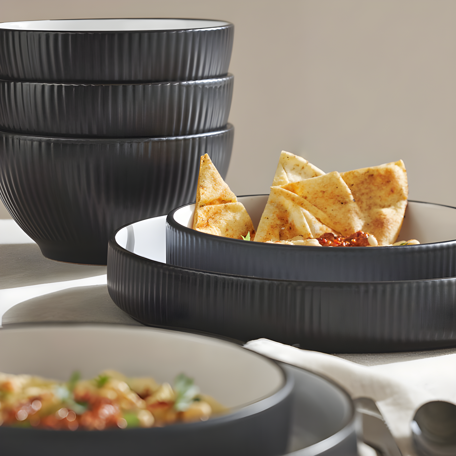 Christian Siriano Christian Siriano Larosso 12-Piece Dinnerware Set with Dinner Bowls and Pasta Bowls, Stoneware