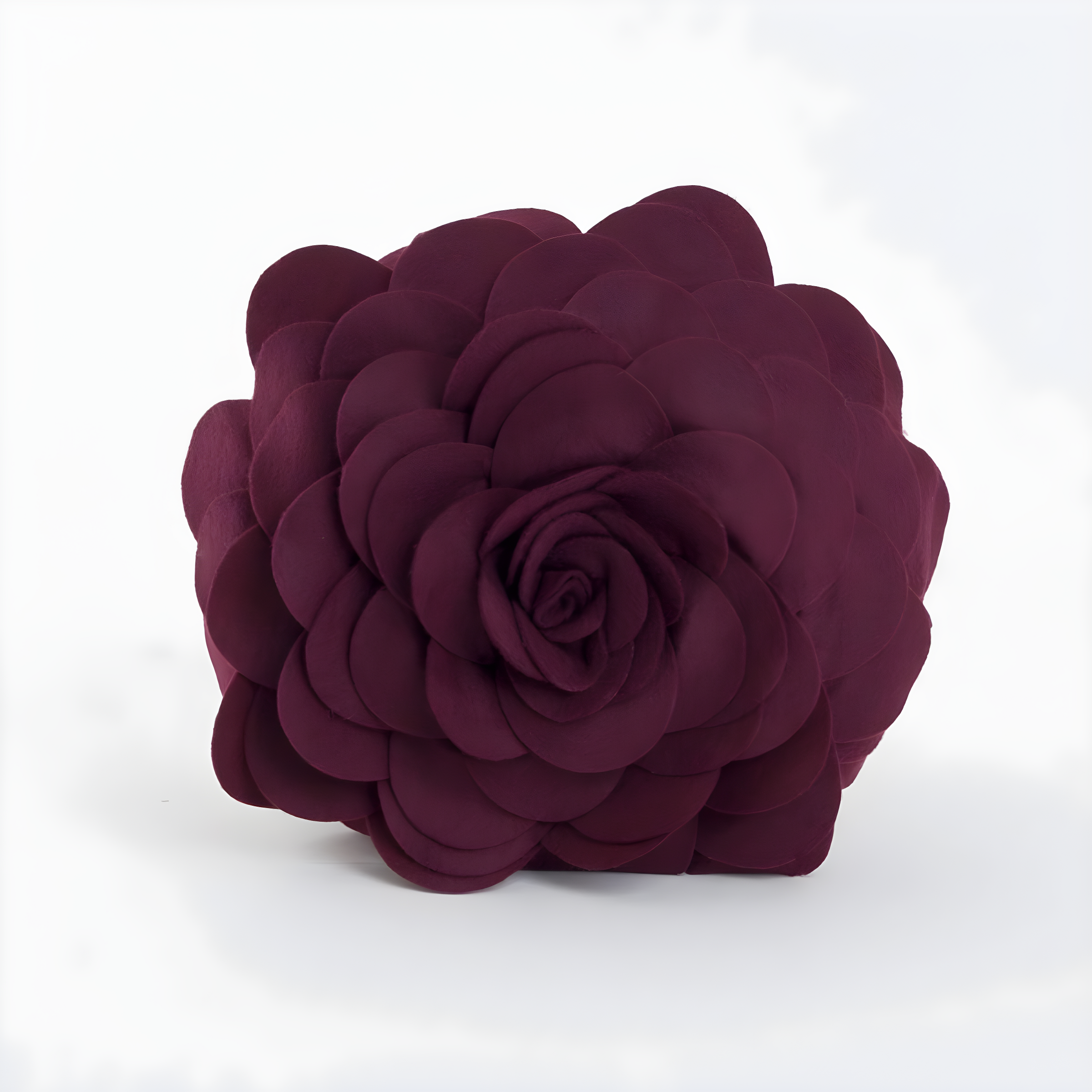 Flower Appliqued Felt Throw Pillow