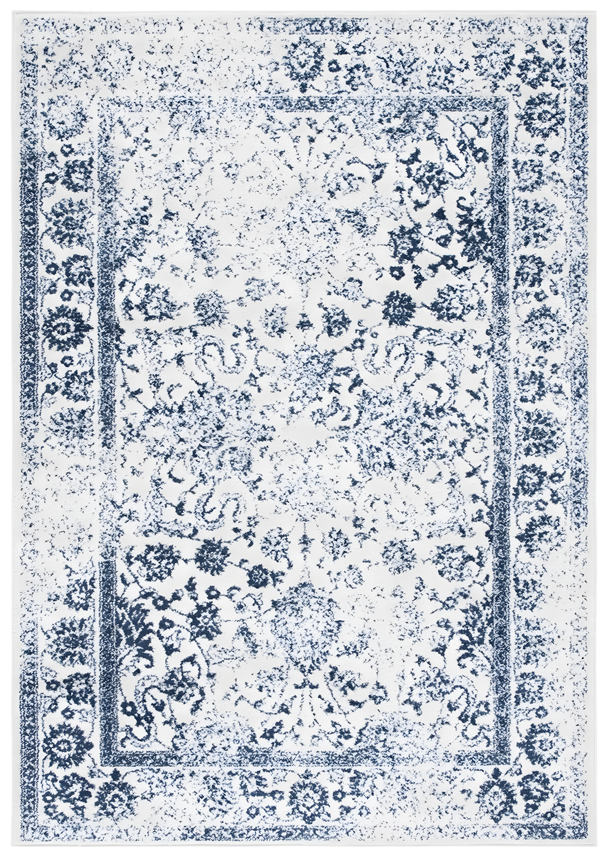 SAFAVIEH Adirondack Wyatt Traditional Area Rug, Ivory/Navy, 3' x 5'