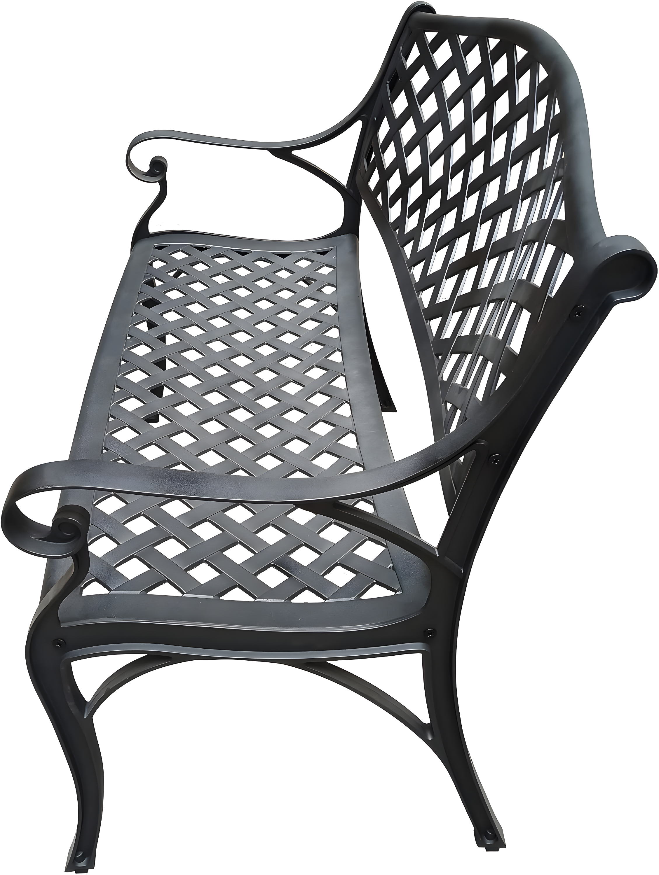 Modern Aluminum Patio Bench - Black - Oakland Living: Weather-Resistant, UV-Protected, Mold-Resistant