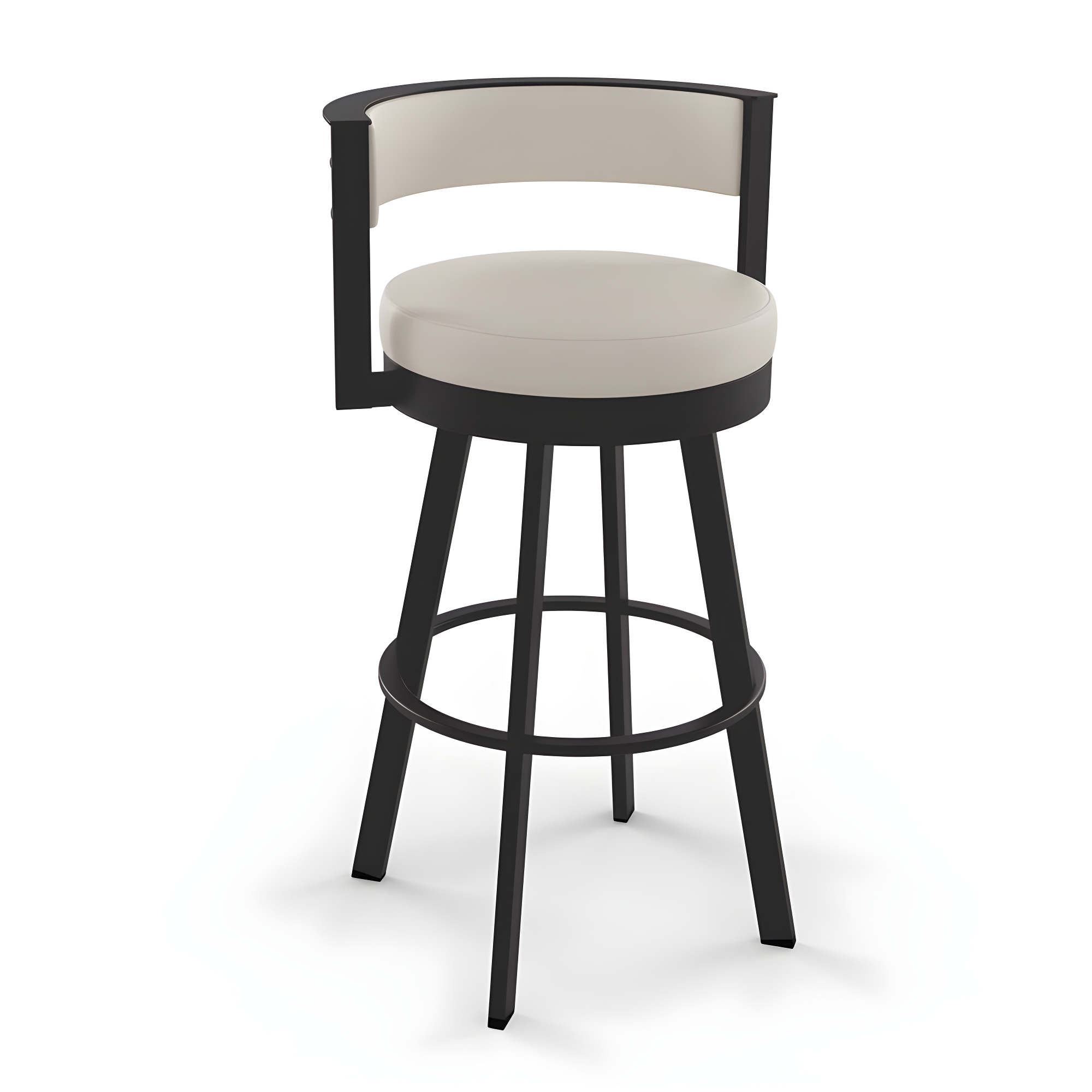 26" Browser Swivel Counter Height Barstool with Upholstered Seat Beige - Amisco