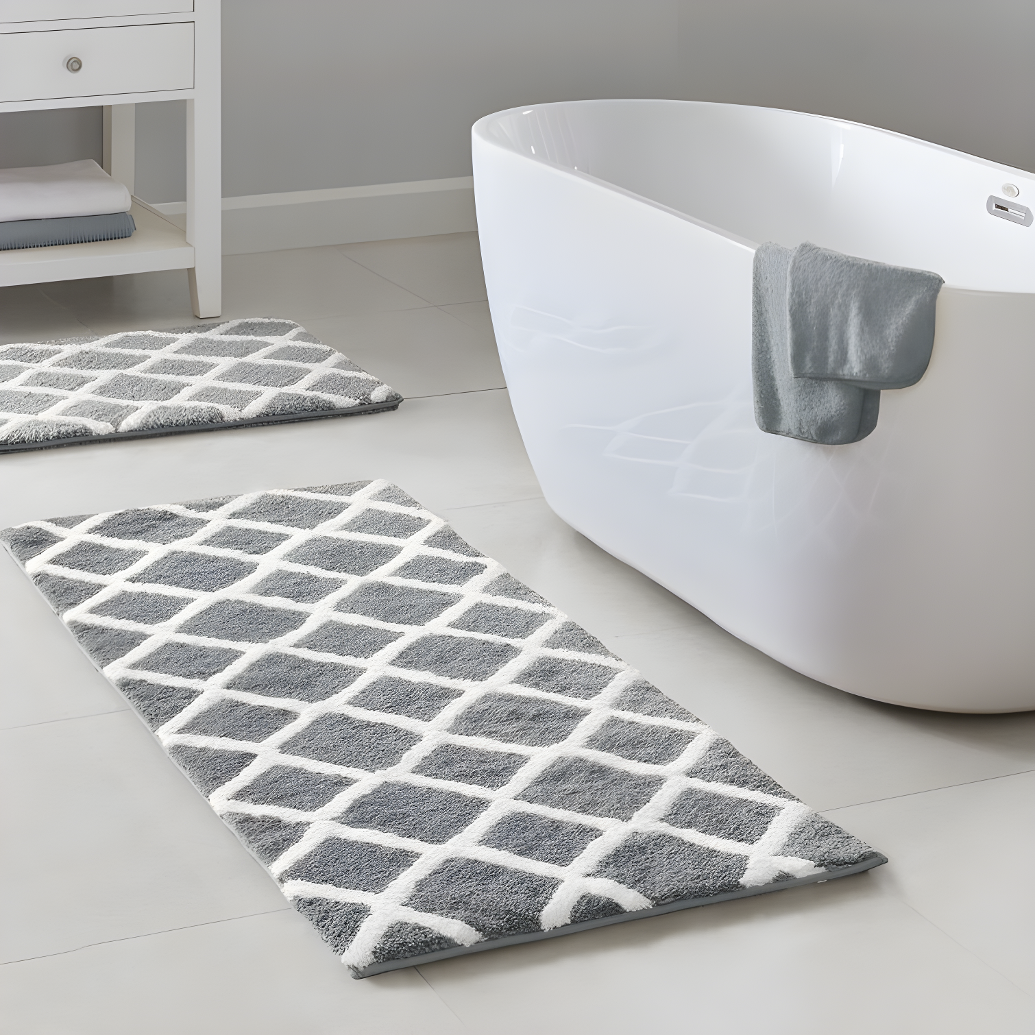 Madison Park Bittman Reversible High Pile Tufted Bath Rug