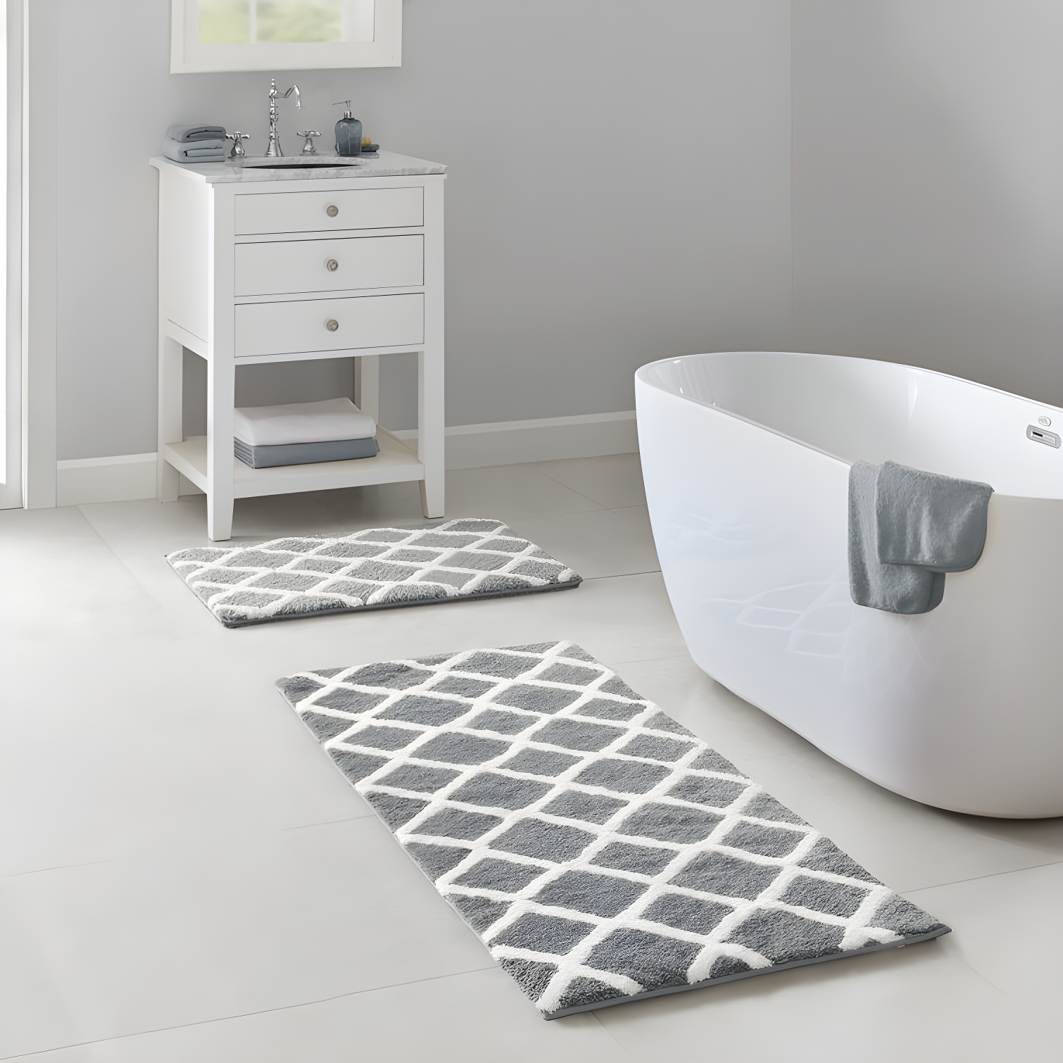 Madison Park Bittman Reversible High Pile Tufted Bath Rug