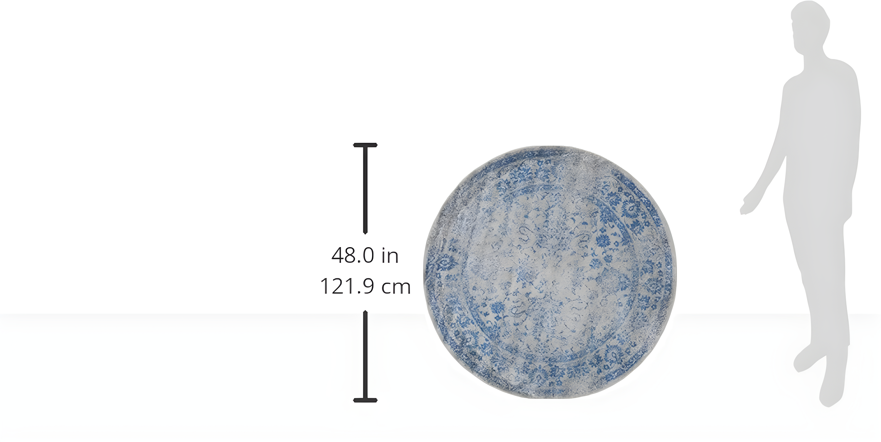 Adirondack ADR109 Machine Made Indoor Area Rug - Grey/Blue - 4' Round - Safavieh