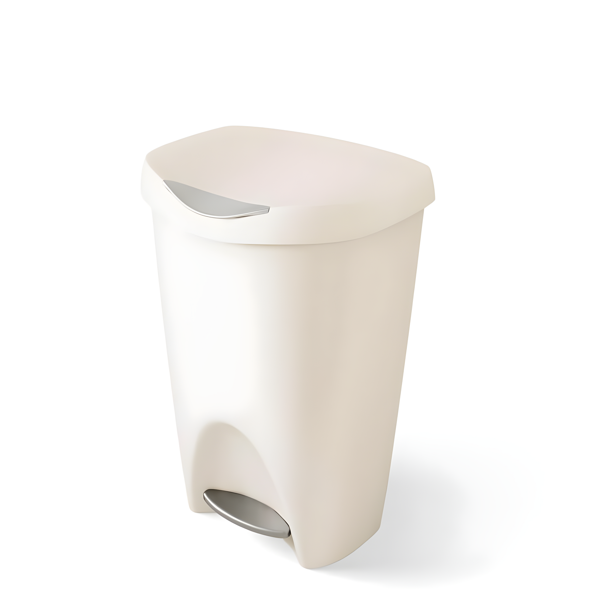 Umbra 13gal Brim Step Trash Can Sand: Kitchen Trash Can, Quiet Closing Lid, Polypropylene, Indoor, 50 Quart Capacity