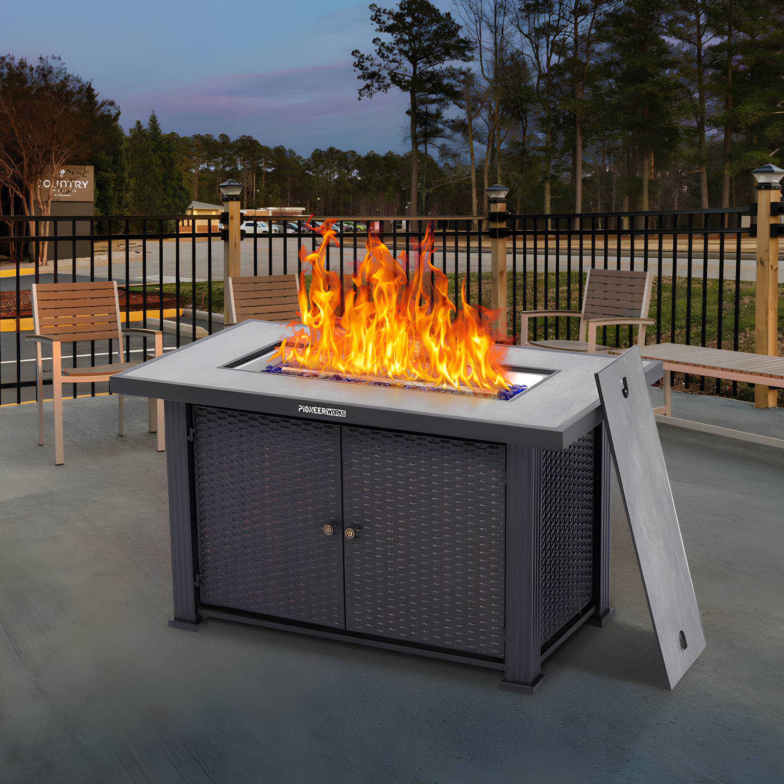Yesurprise 25'' x 44'' Stainless Steel Fire Pit Accessory