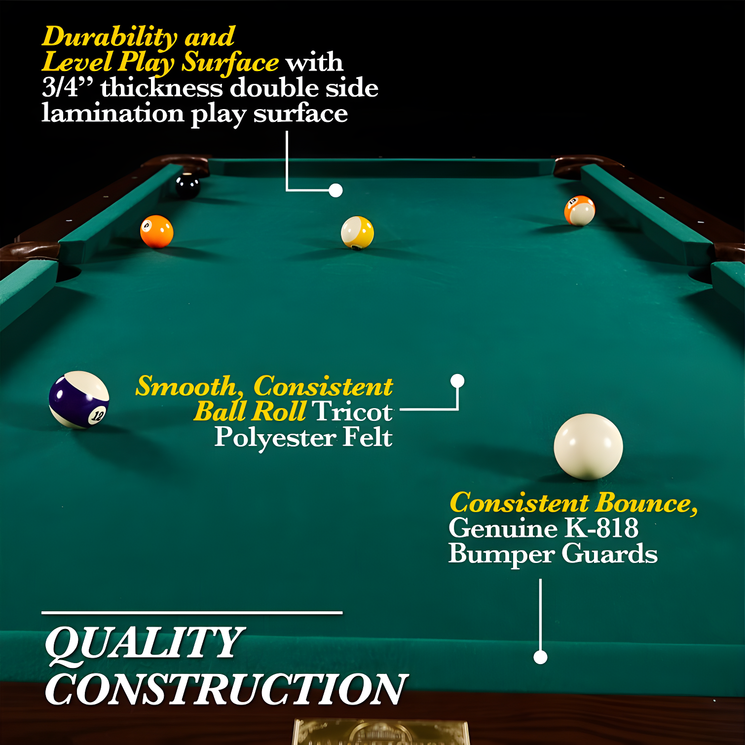 Barrington Billiards Company Barrington Springdale 7.5' Pool Table with Playing Accessories