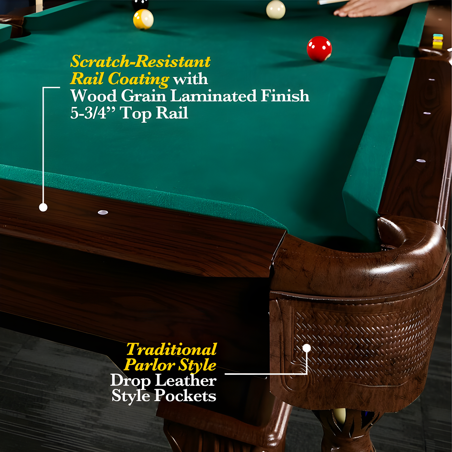 Barrington Billiards Company Barrington Springdale 7.5' Pool Table with Playing Accessories