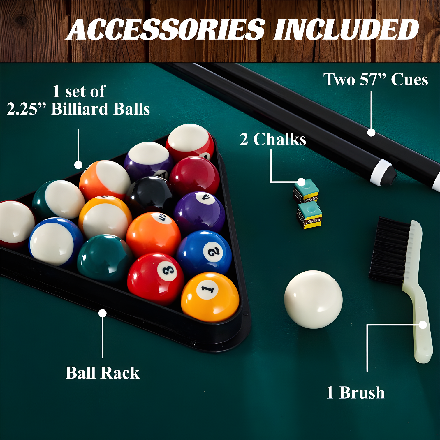 Barrington Billiards Company Barrington Springdale 7.5' Pool Table with Playing Accessories