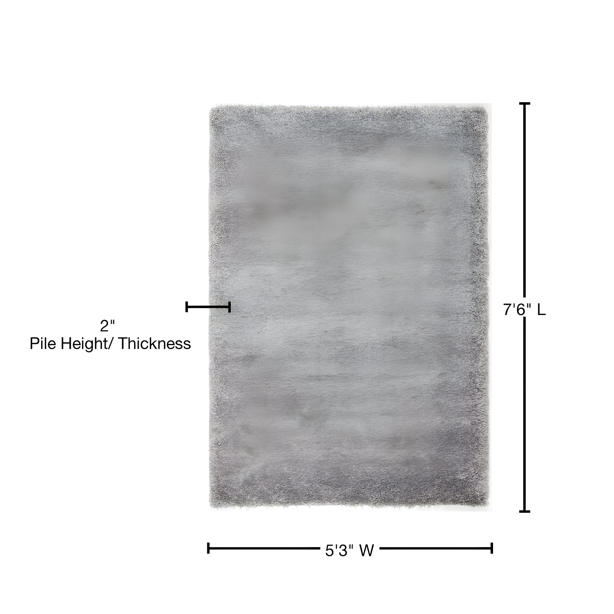 Shag SG151 Power Loomed Indoor Area Rug - Silver - 5'3"x7'6" - Safavieh.