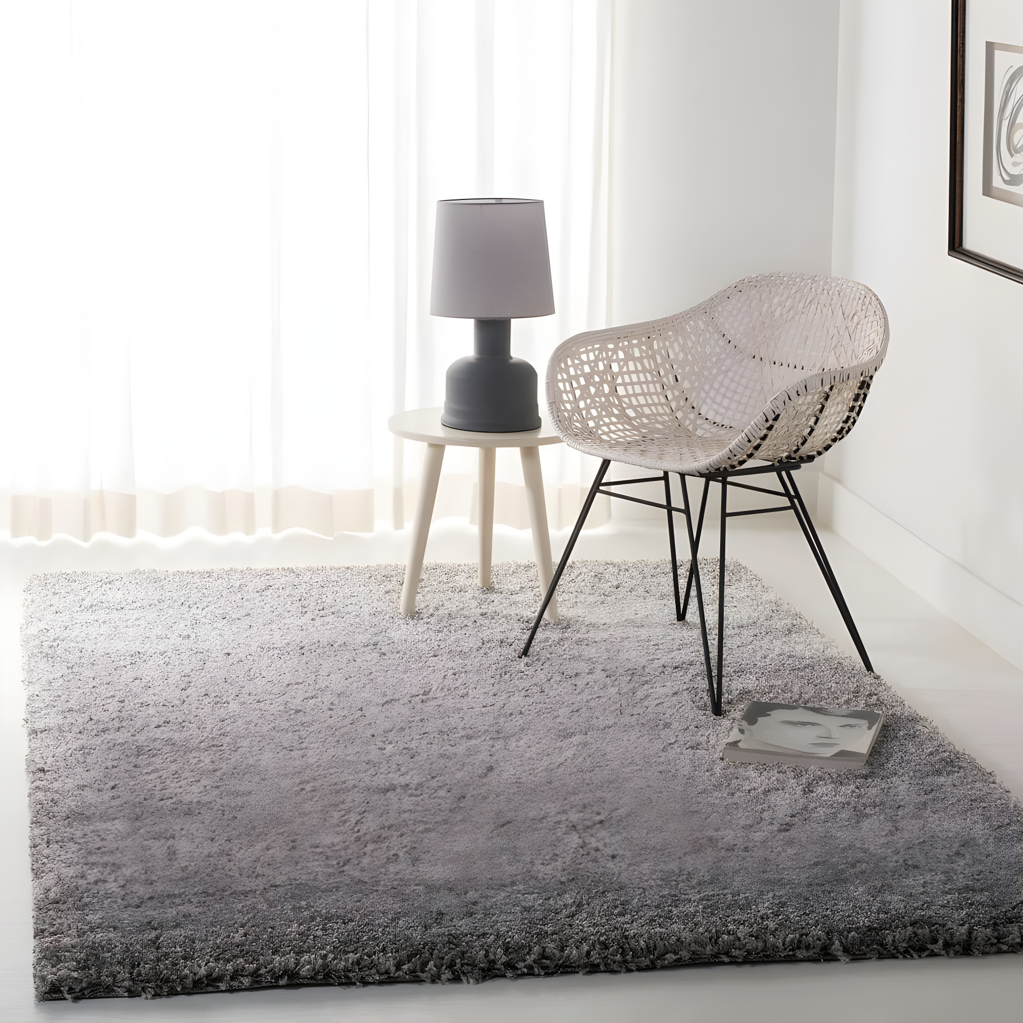Shag SG151 Power Loomed Indoor Area Rug - Silver - 5'3"x7'6" - Safavieh.