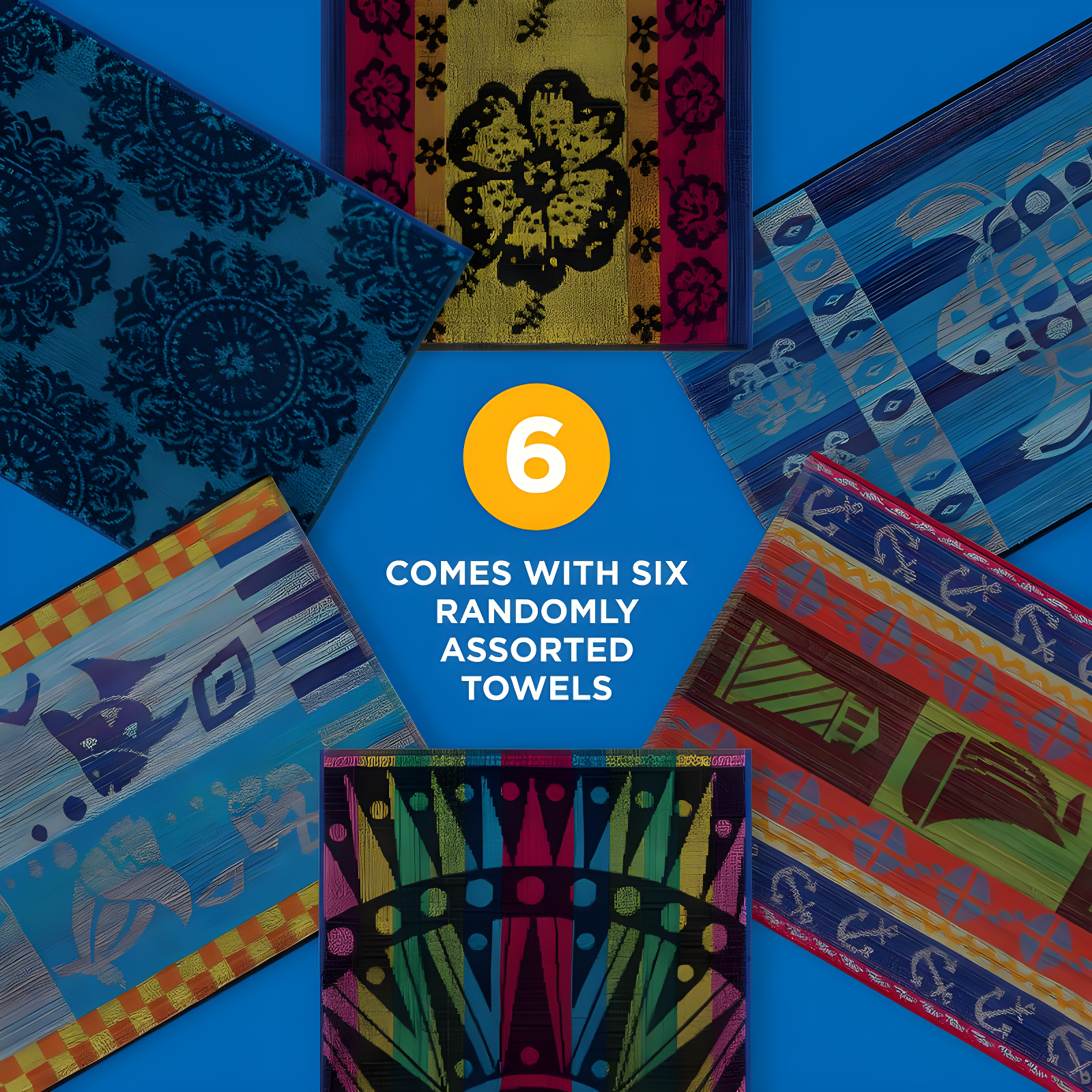 Ben Kaufman Terry Beach & Pool Towel - Oversized Beach Towel Bundle - Multipack with Assorted Colors - 30” x 60” - 6 Pack