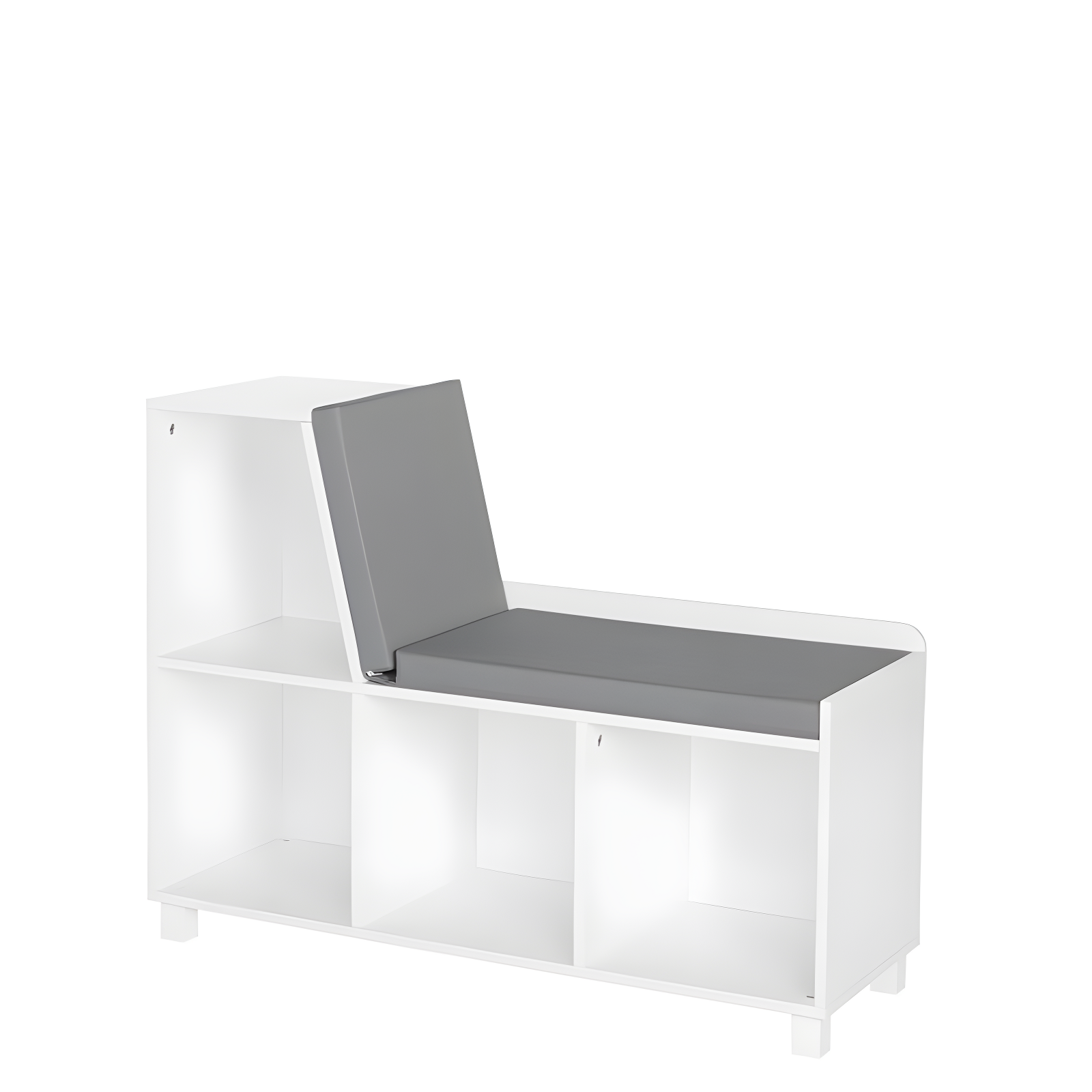 RiverRidge Home RiverRidge Kids Reading Book Nook Cushioned Toy Storage Bench with Cubby Organizers