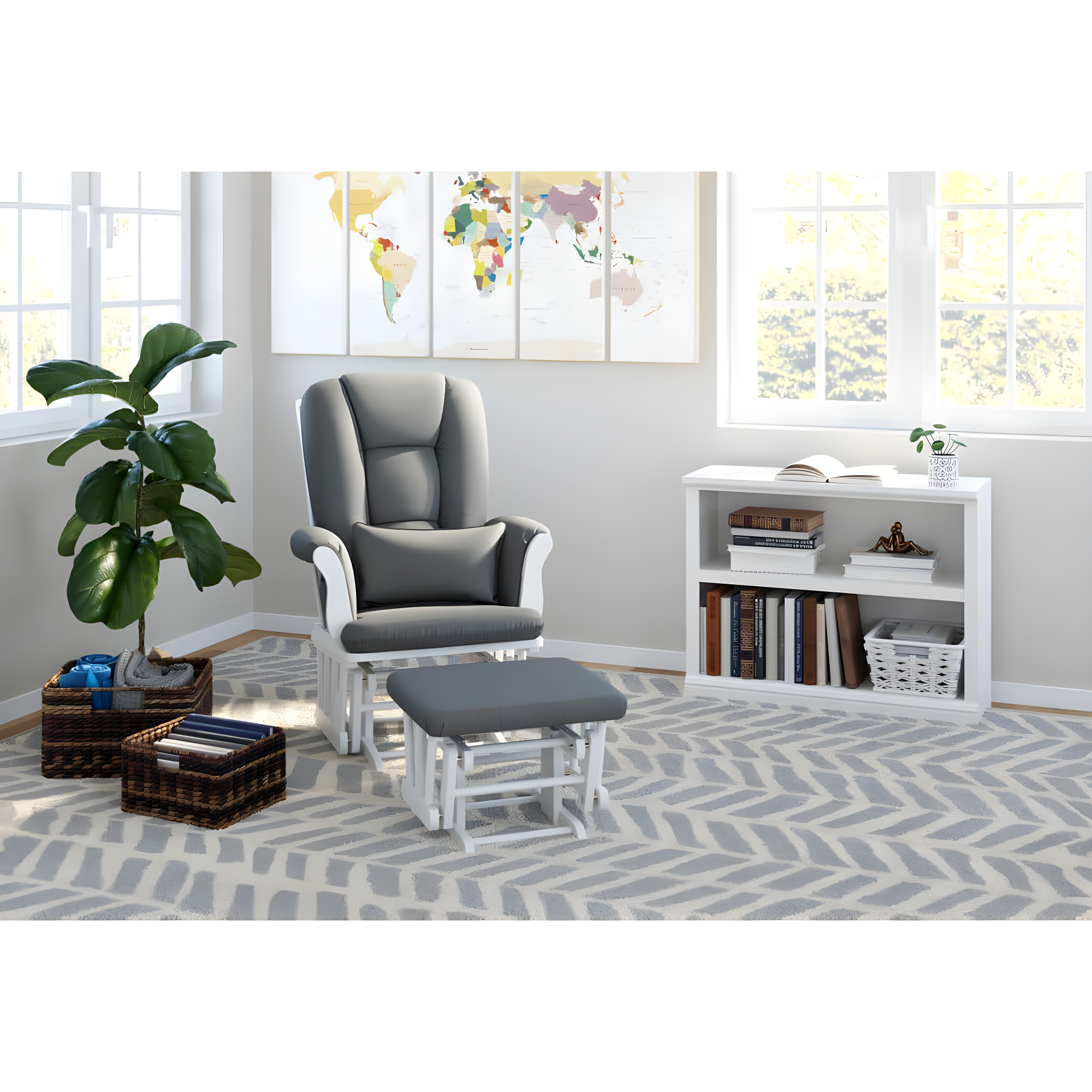 Tuscany Rocking Chair Glider with Ottoman